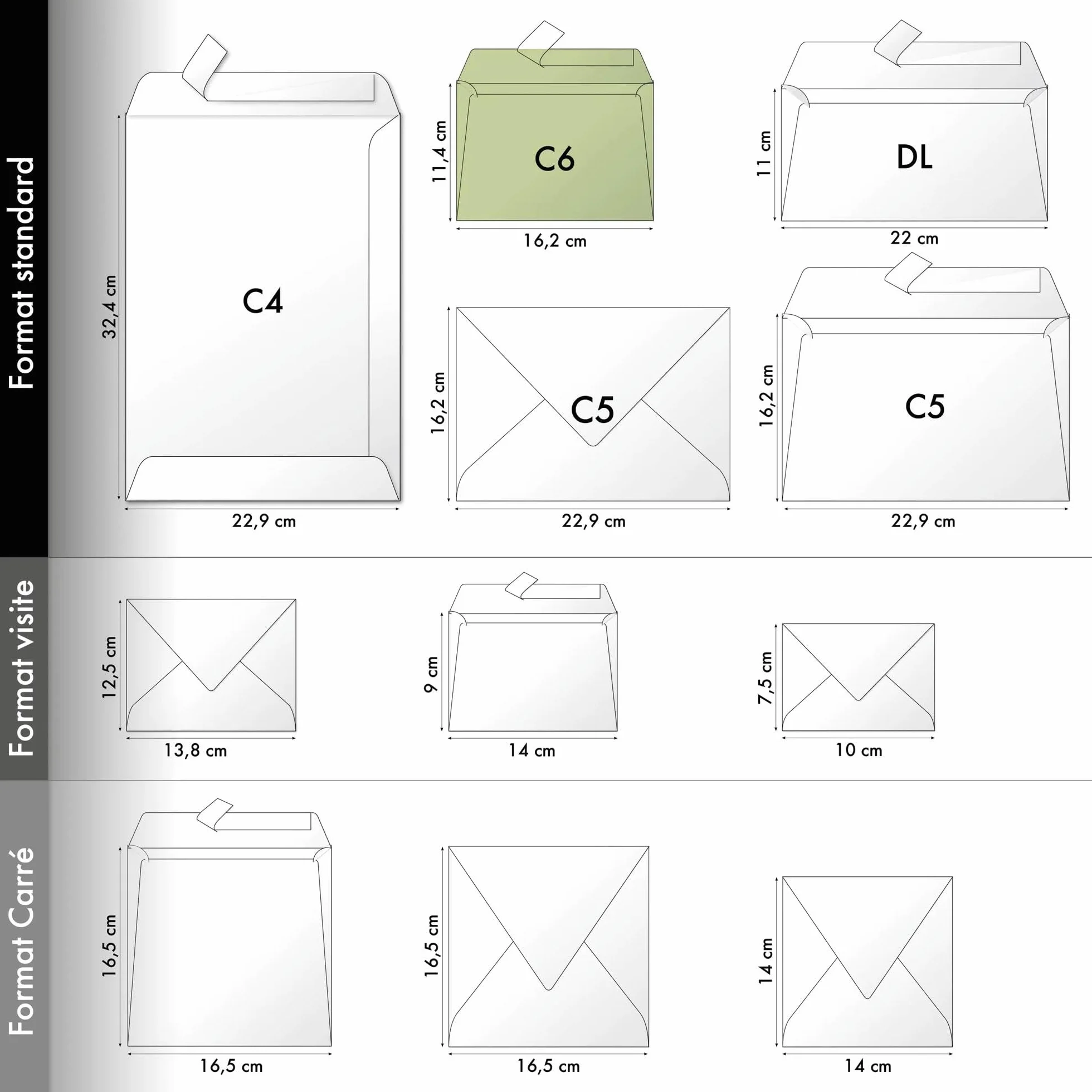 Clairefontaine Enveloppes C6 Ivoire Irisé 120g Auto-Adhésives Lot 20 – 11,4 x 16,2 cm Papier Lisse
