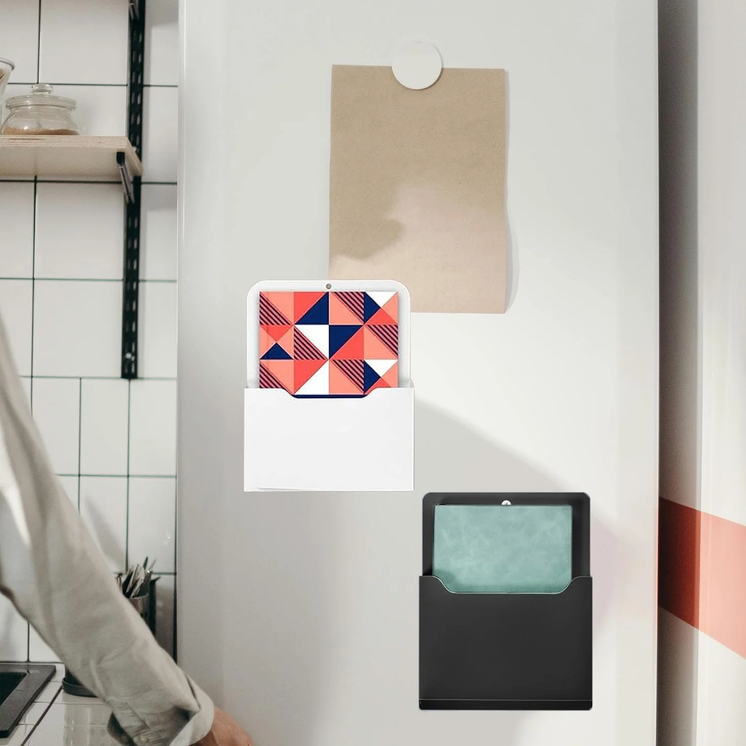 Porte-documents magnétique noir lot de 2 avec aimant puissant