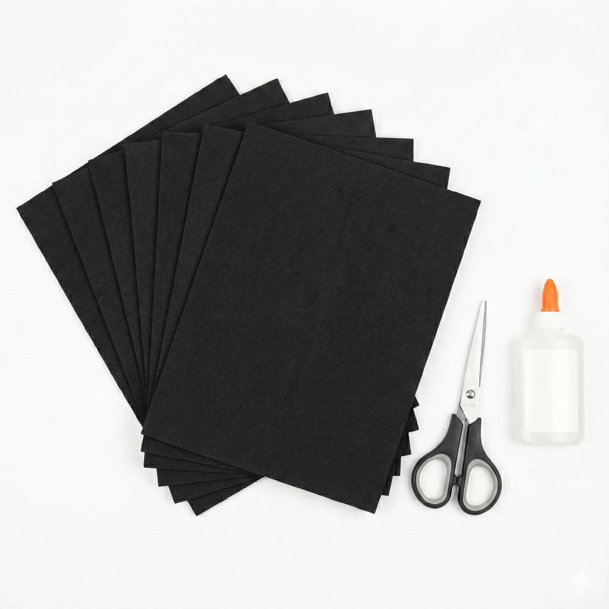 Feuilles de mousse EVA A4 2 mm Noir Lot de 10
