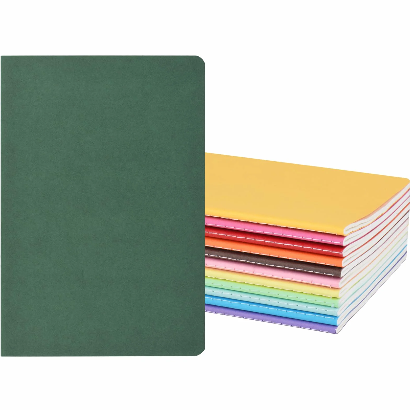 Cahiers Lignés Couverture Couleur, 12 Blocs 60 Pages, Bloc-Notes Couverture Souple pour Bureau École Études