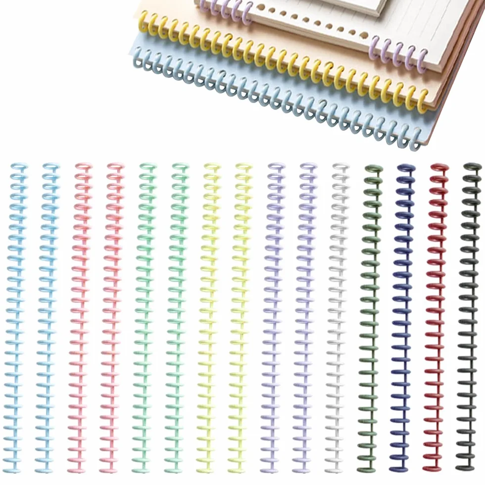 Peignes de Reliure en Plastique 12mm 30 Trous Spirales Multicolore pour DIY Cahier Scrapbooking