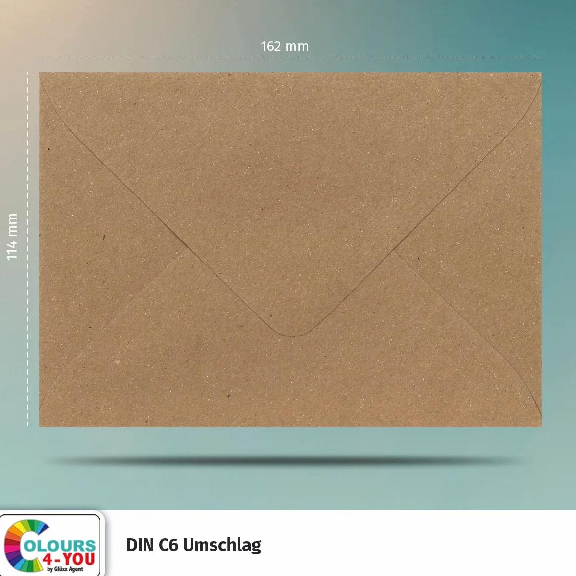 COLOURS-4-YOU Lot de 25 enveloppes C6, papier kraft marron 11,4 x 16,2 cm 120 g/m², rabat pointu, colle humide