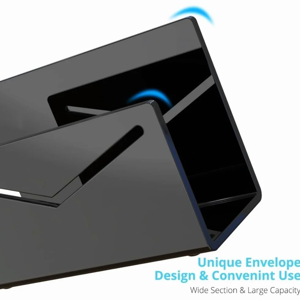 Organiseur de courrier acrylique transparent porte-lettres design compact