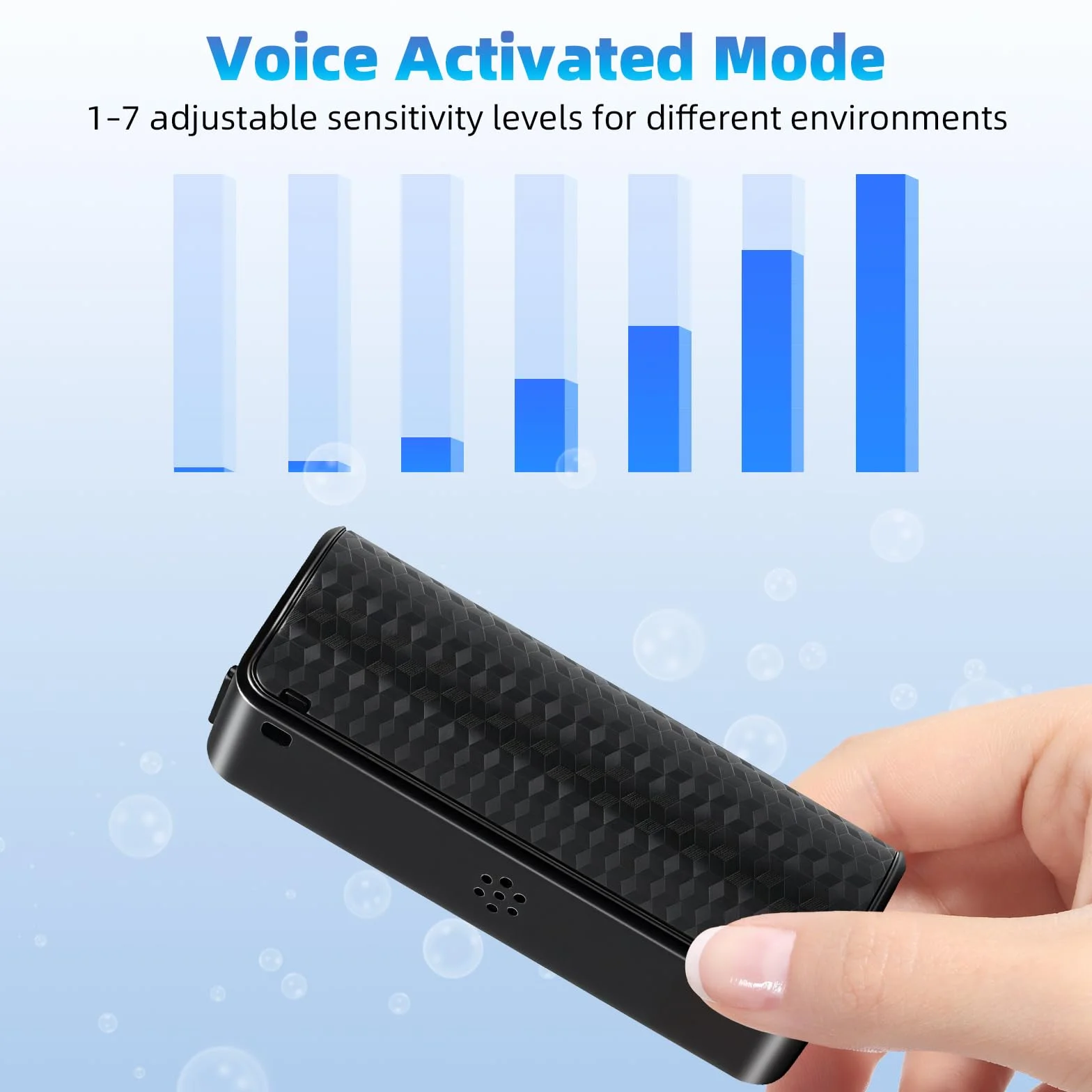 Enregistreur Vocal Espion Discret 128GB Dictaphone Enregistrement One-Touch 1537 Kbps