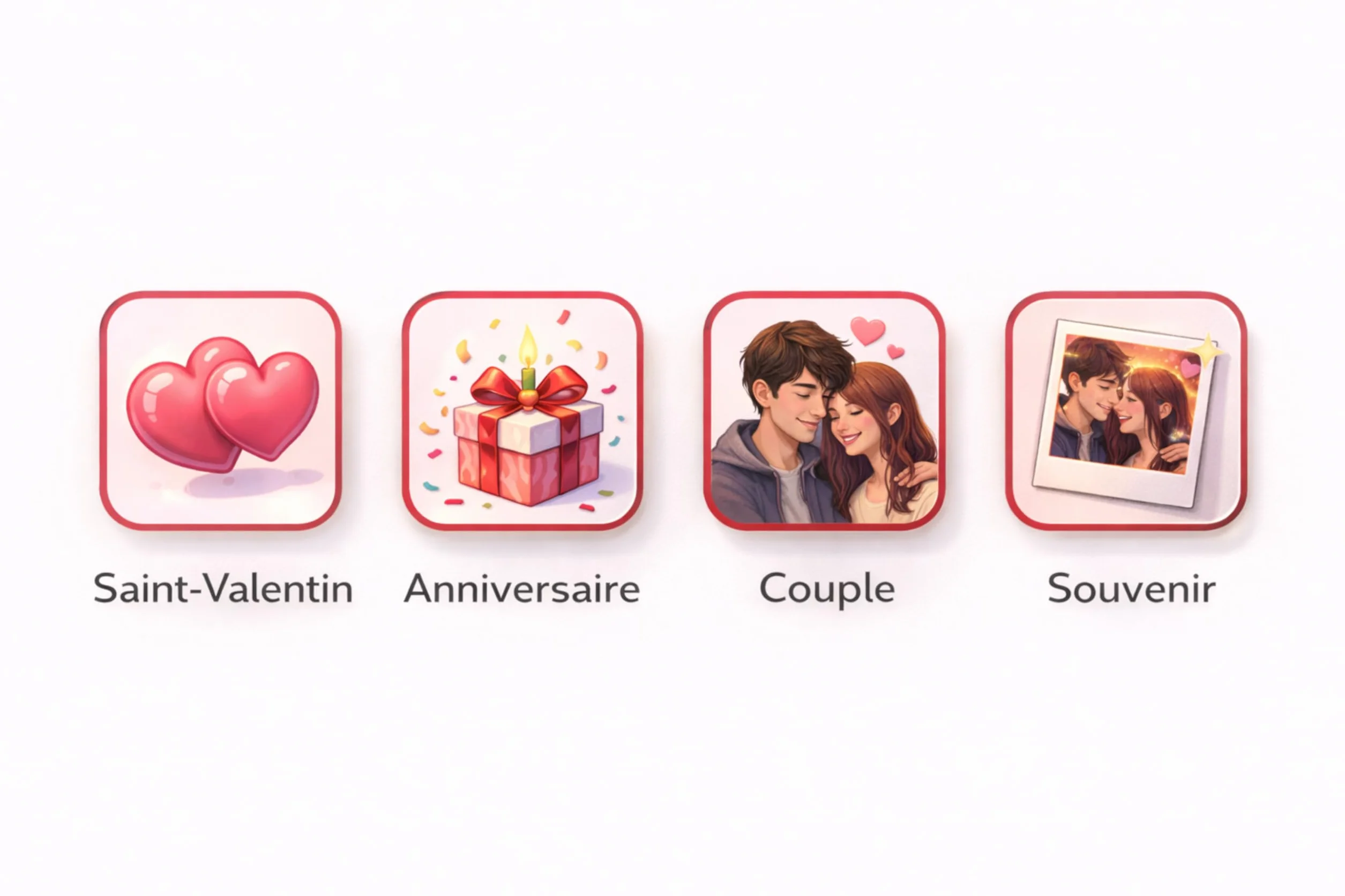 Booster Spécial Couples – 5 Cartes Photo Style Jeu à Collectionner – Cadeau Anniversaire Original