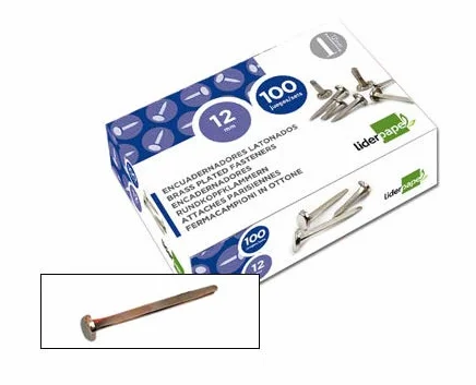Attache Parisienne Acier Laitonné N.0 12mm Liderpapel 02830