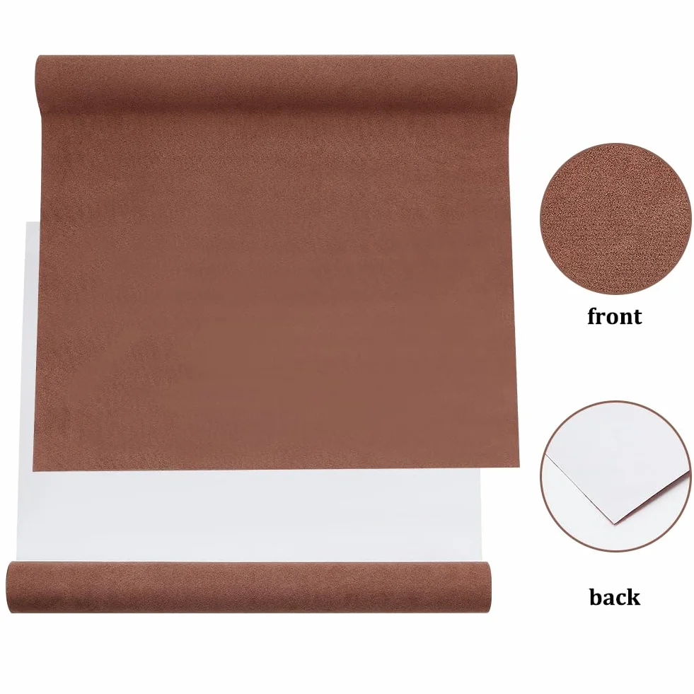 OLYCRAFT Simili Cuir Tissu Couverture de Livre 100x43cm café pour Reliure de Livres