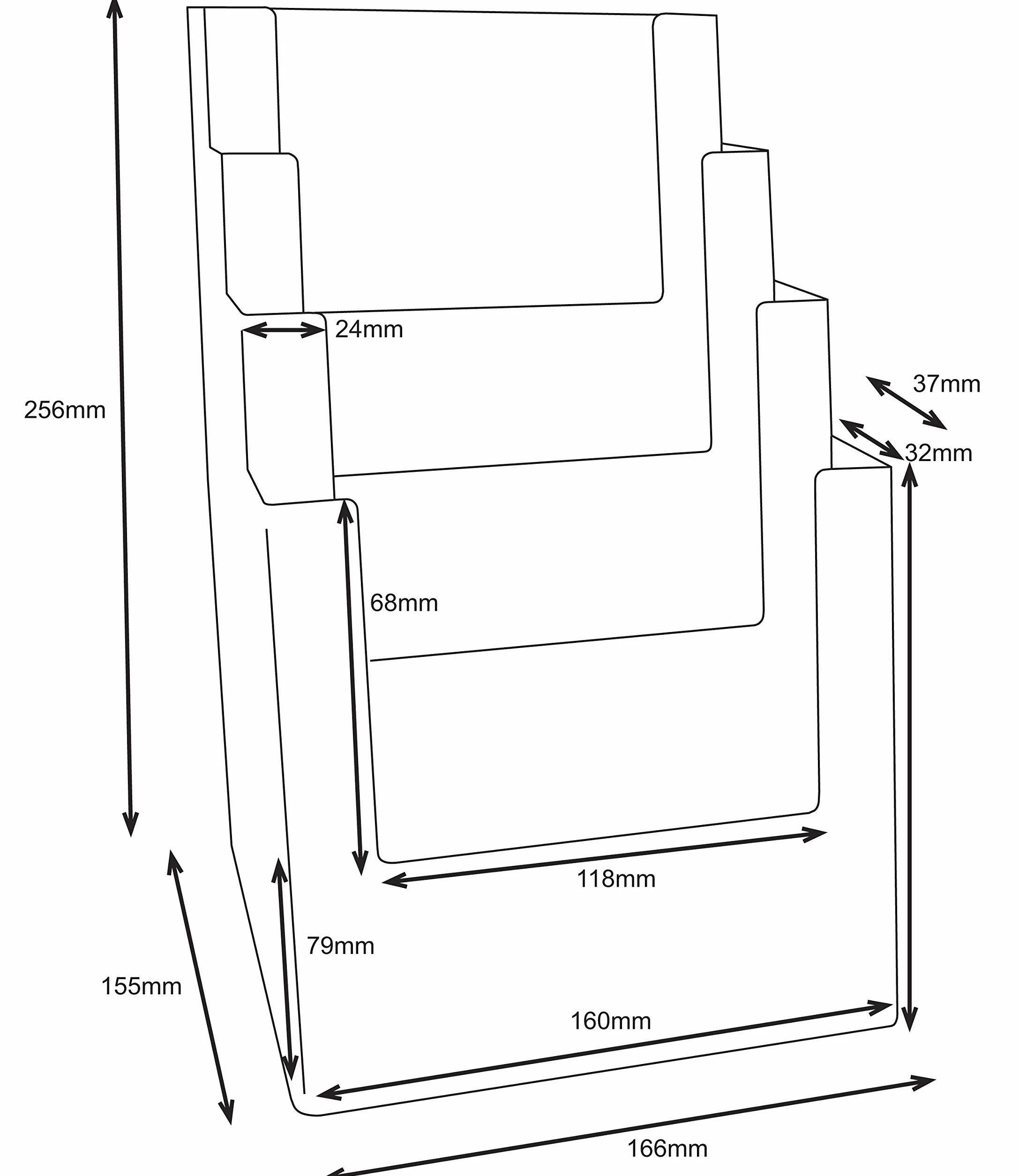 Taymar 4C160 Lot de 2 distributeurs à quatre niveaux pour brochure A5