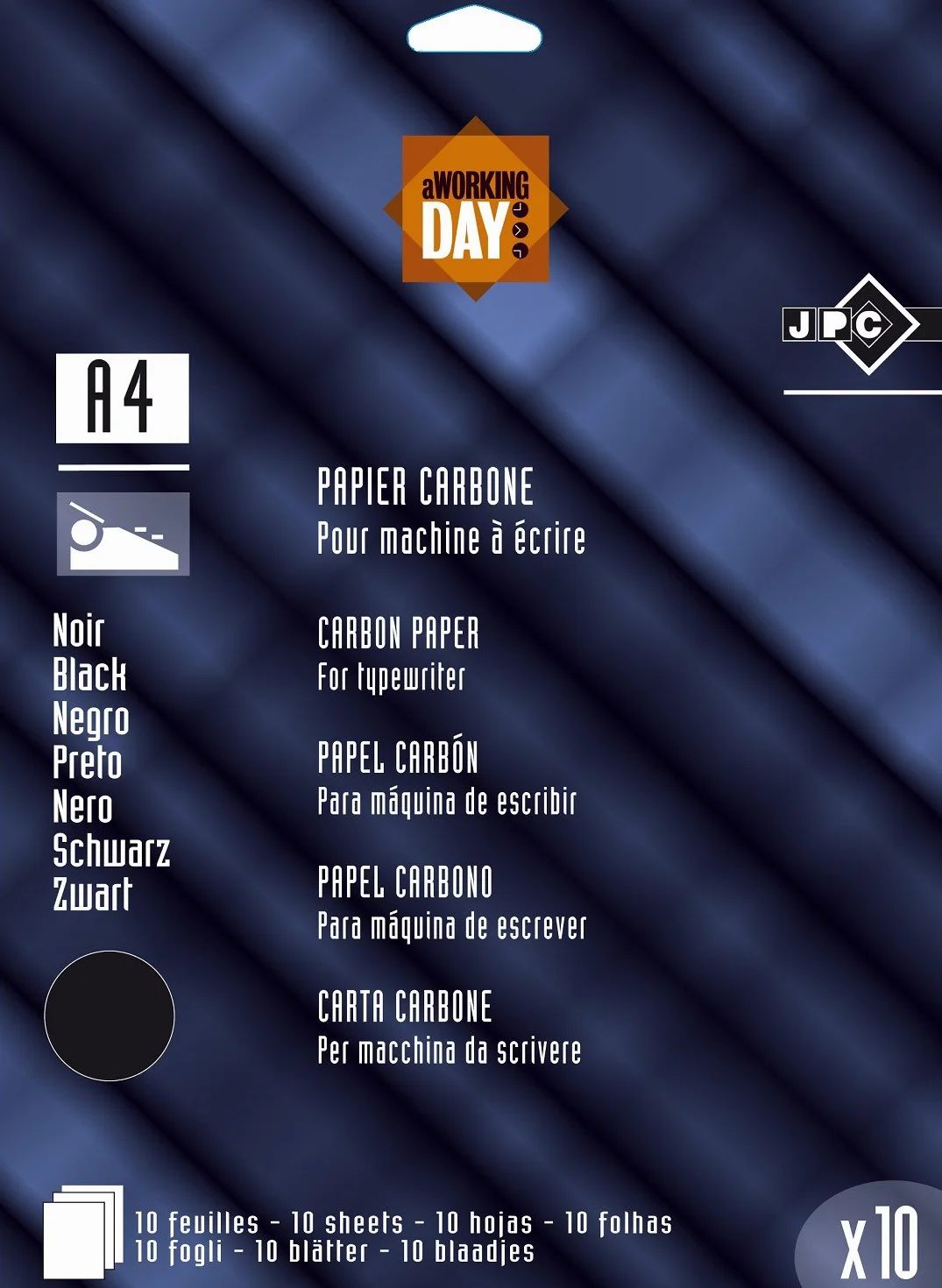 WONDAY SACHET 10 FEUILLES PAPIER CARBONE NOIR