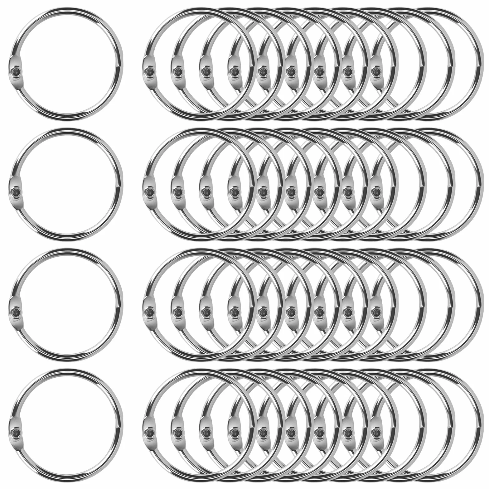 Anneaux de Reliure Métalliques 25mm 40 Pièces pour Livre Classeur Scrapbooking