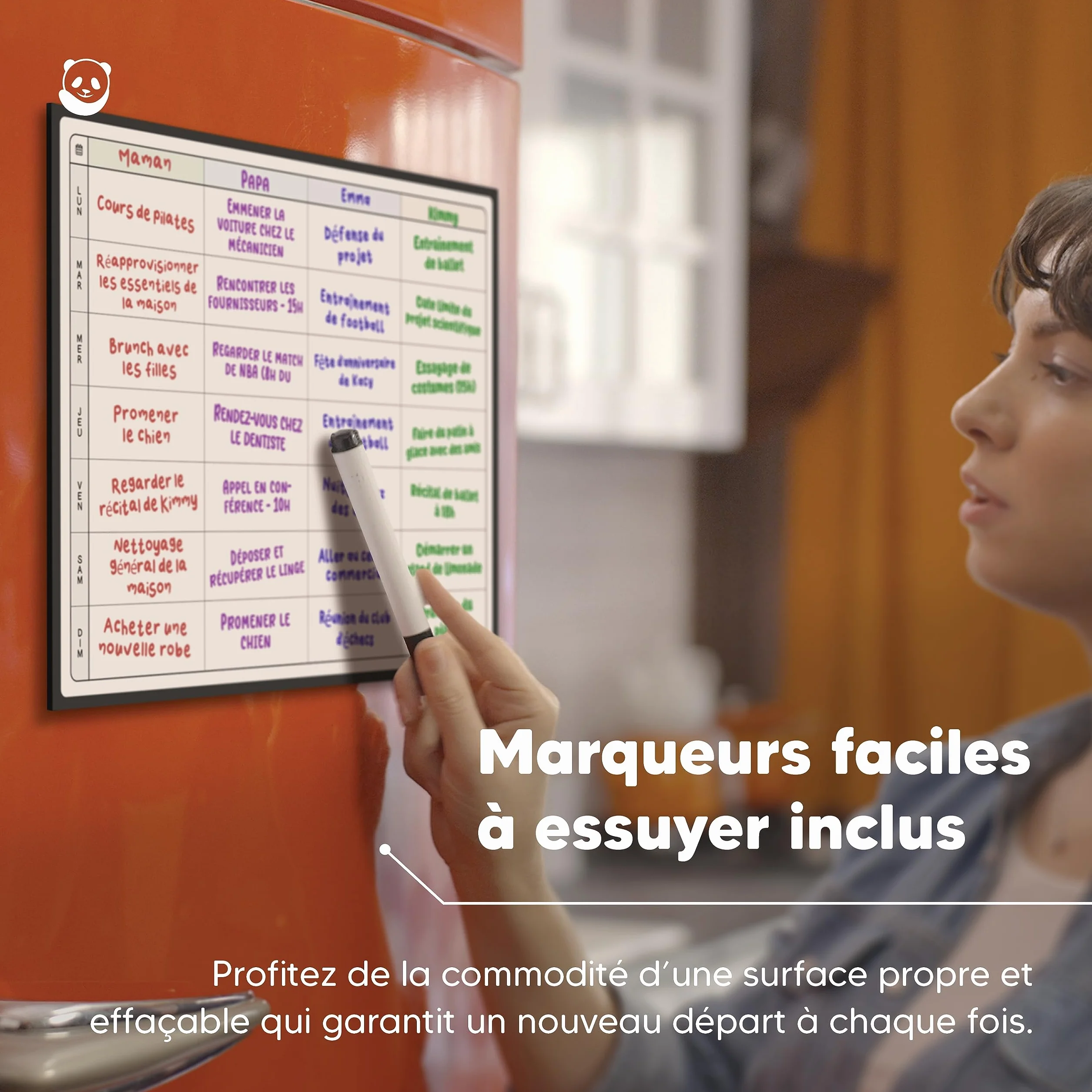 Smart Panda A3 Tableau Planificateur Magnétique Grand Calendrier Hebdomadaire Frigo Français