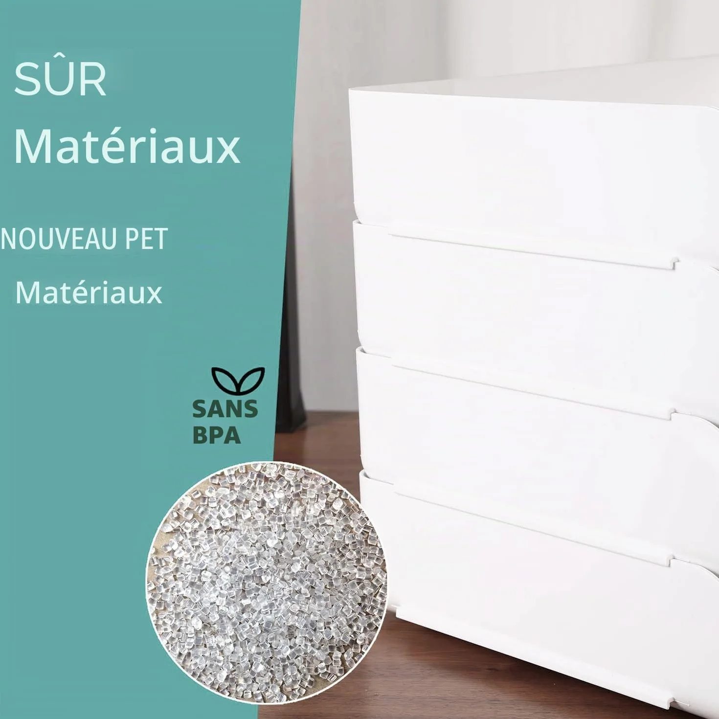 Corbeille à courrier empilable Stable-Bac à courrier Organisateur de Bureau Porte-Documents A4 Blanc 4 couches