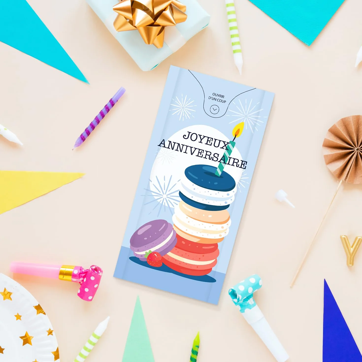 Notta&Belle Carte d'anniversaire Explosion Confettis Surprise Drôle Originale pour Homme Femme