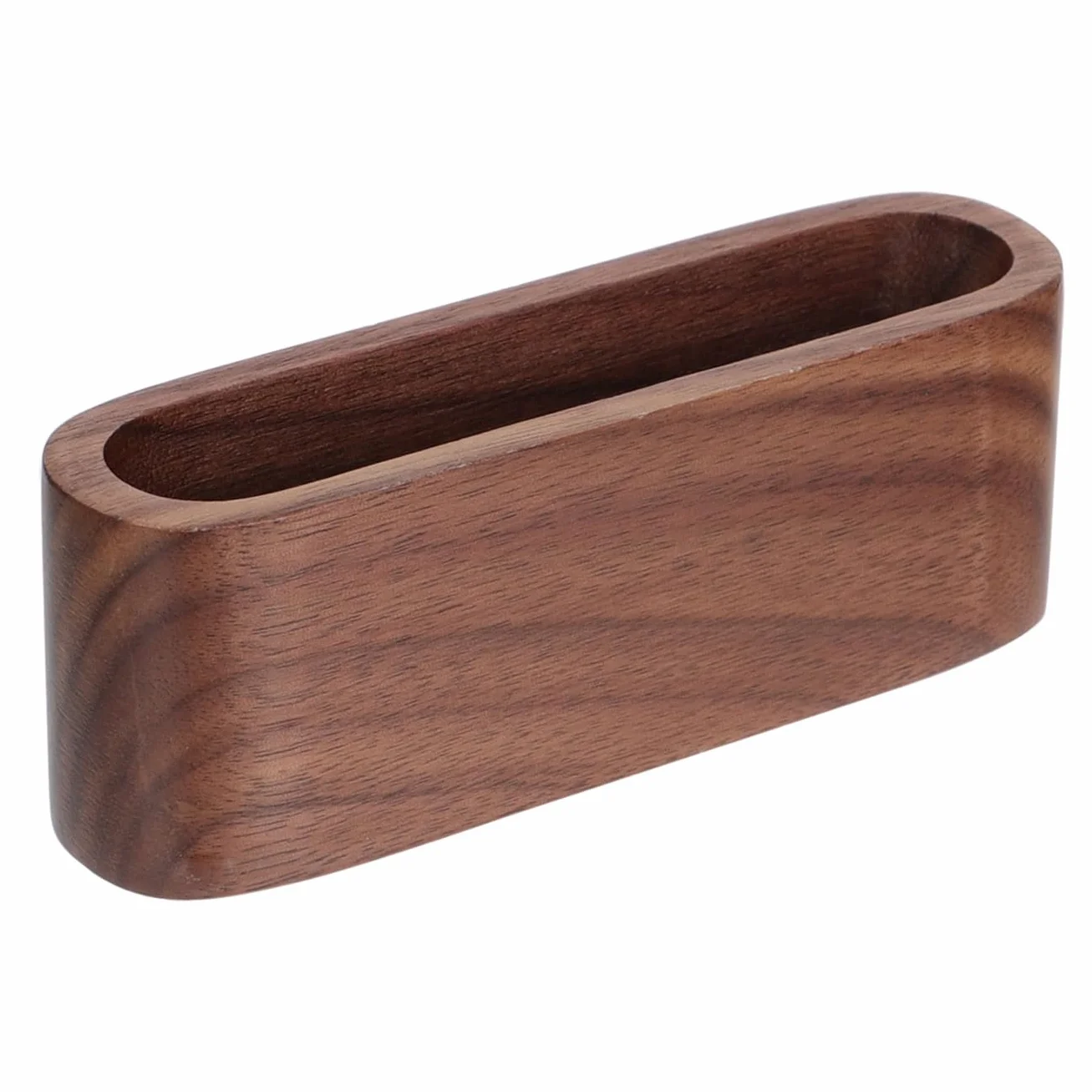 Veemoon Boîte à Fiches en Bois de Noyer pour Bureau, Rangement Cartes et Photos, Design Compact