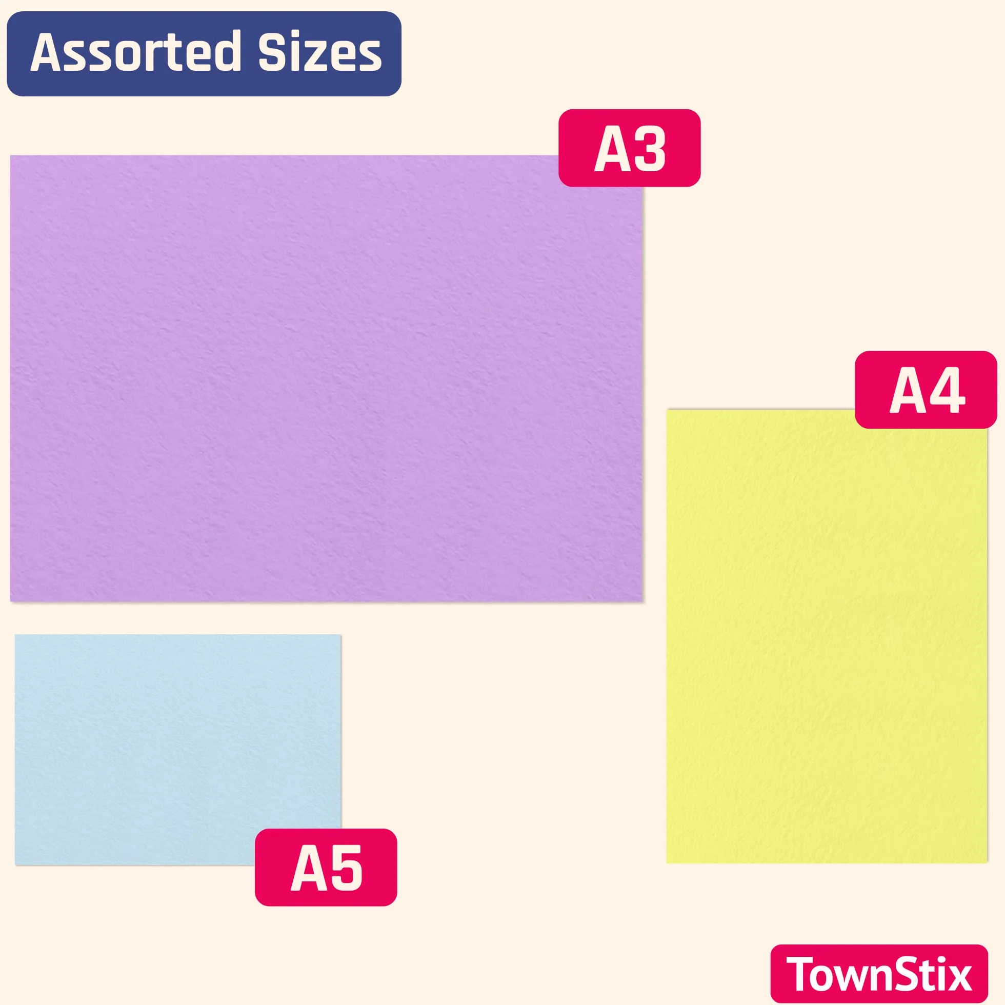 TownStix Papier Couleur Cartonné A4 120 g/m² 10 Couleurs 100 feuilles