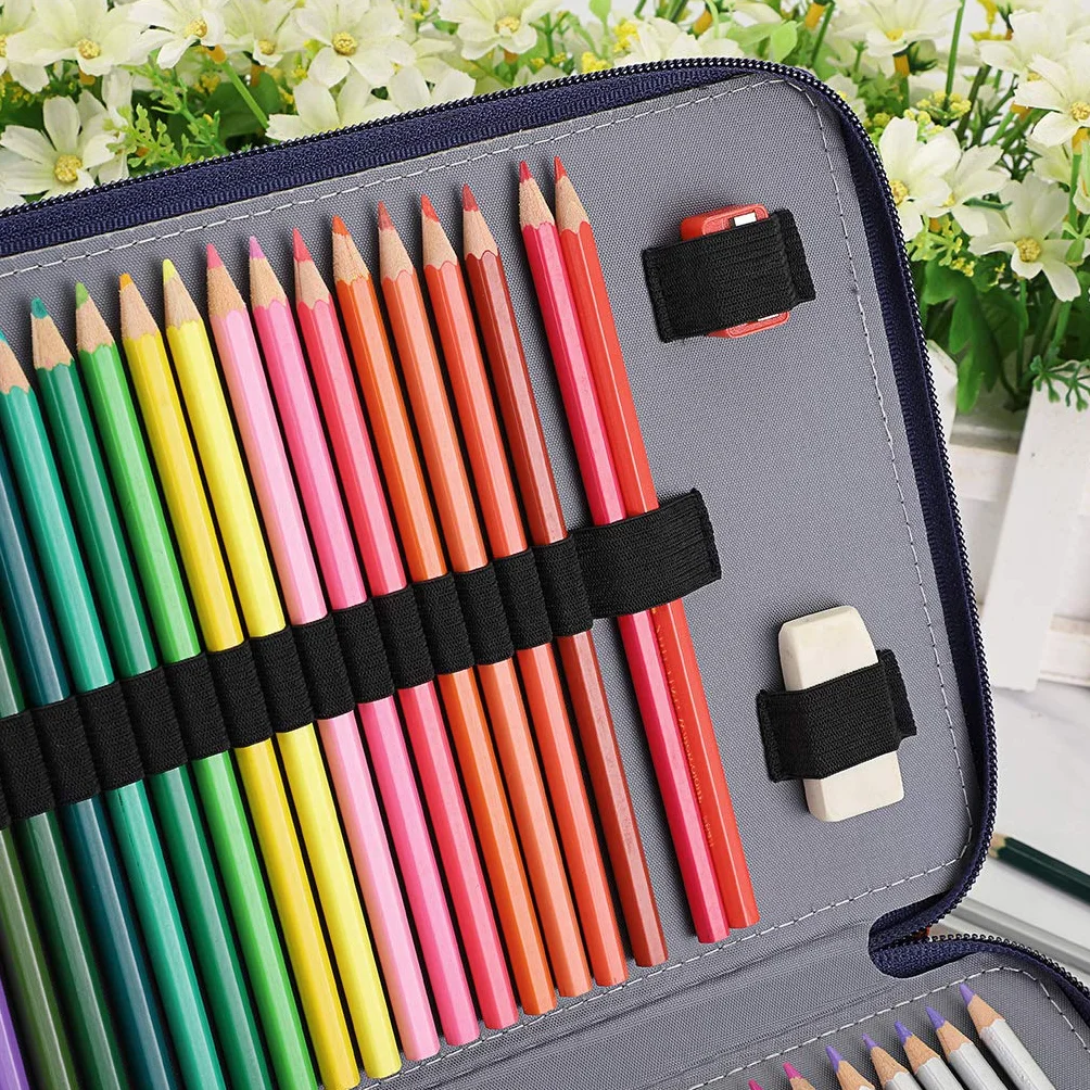 SUMTree 200 Trous Trousse à Crayons de Couleurs Sac de Crayons étui à Crayons pour Dessinateur