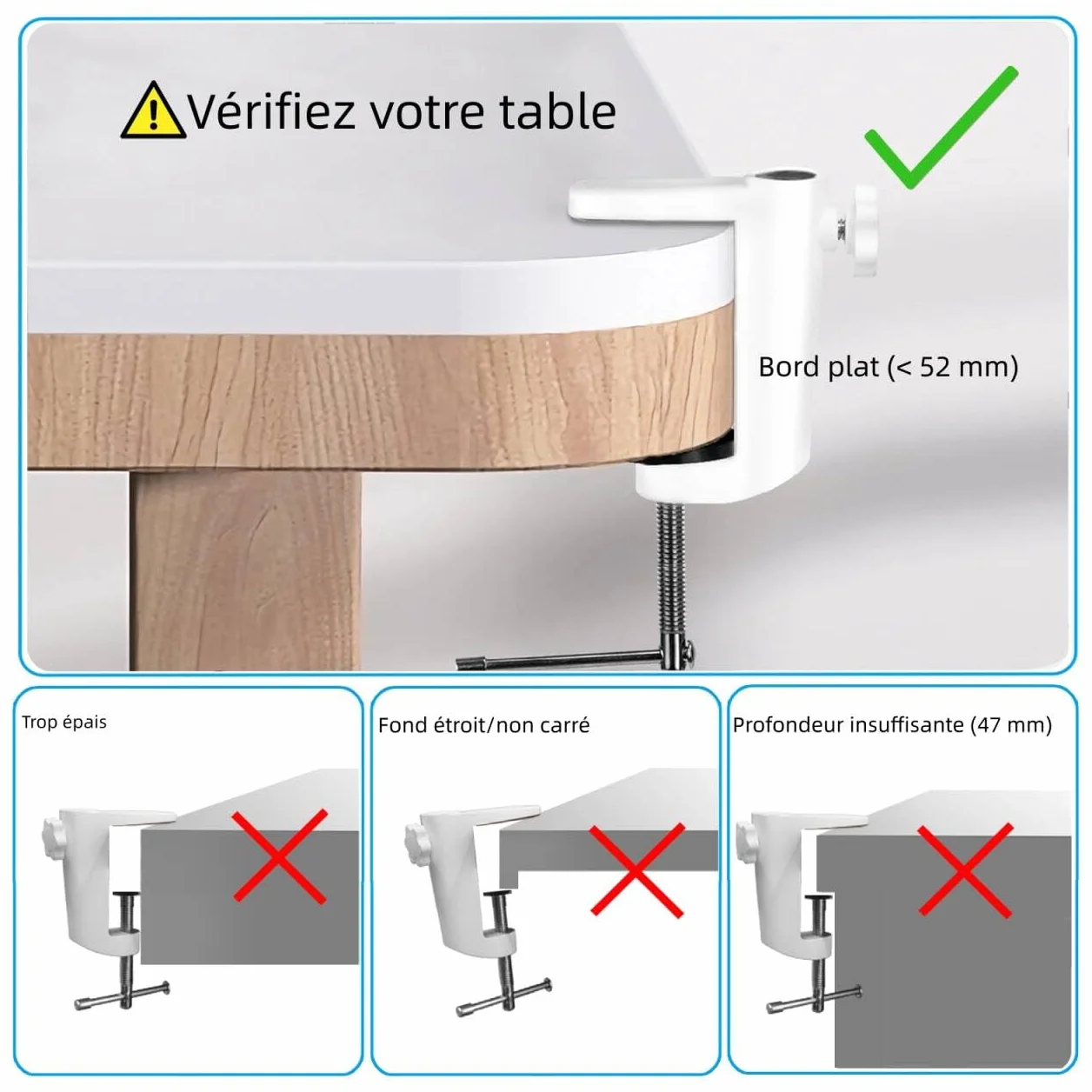 Lampe Loupe LED 5 Dioptries Lumière Travail Lentille Verre 105 mm Bras Pivotant Pince Table Dimmable 3 Températures