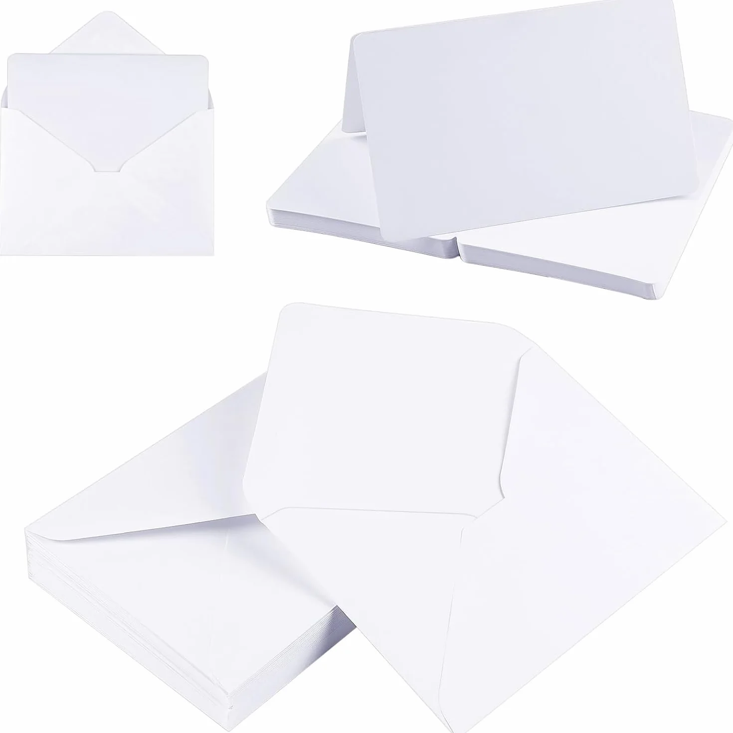 YUNYU Lot d'enveloppes et cartes vierges pour travaux manuels, 30 pièces blanches