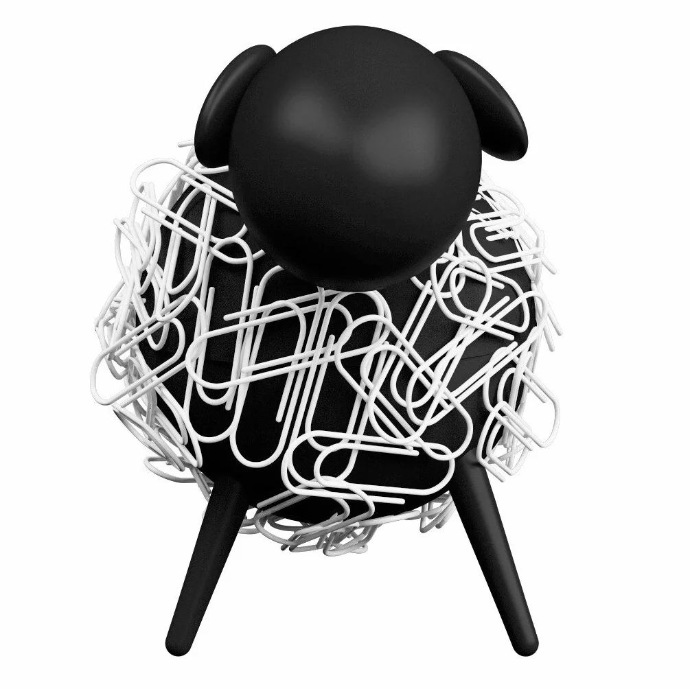 Sheepi distributeur de trombones magnétique mouton noir trombones blancs porte-trombone animal bureau