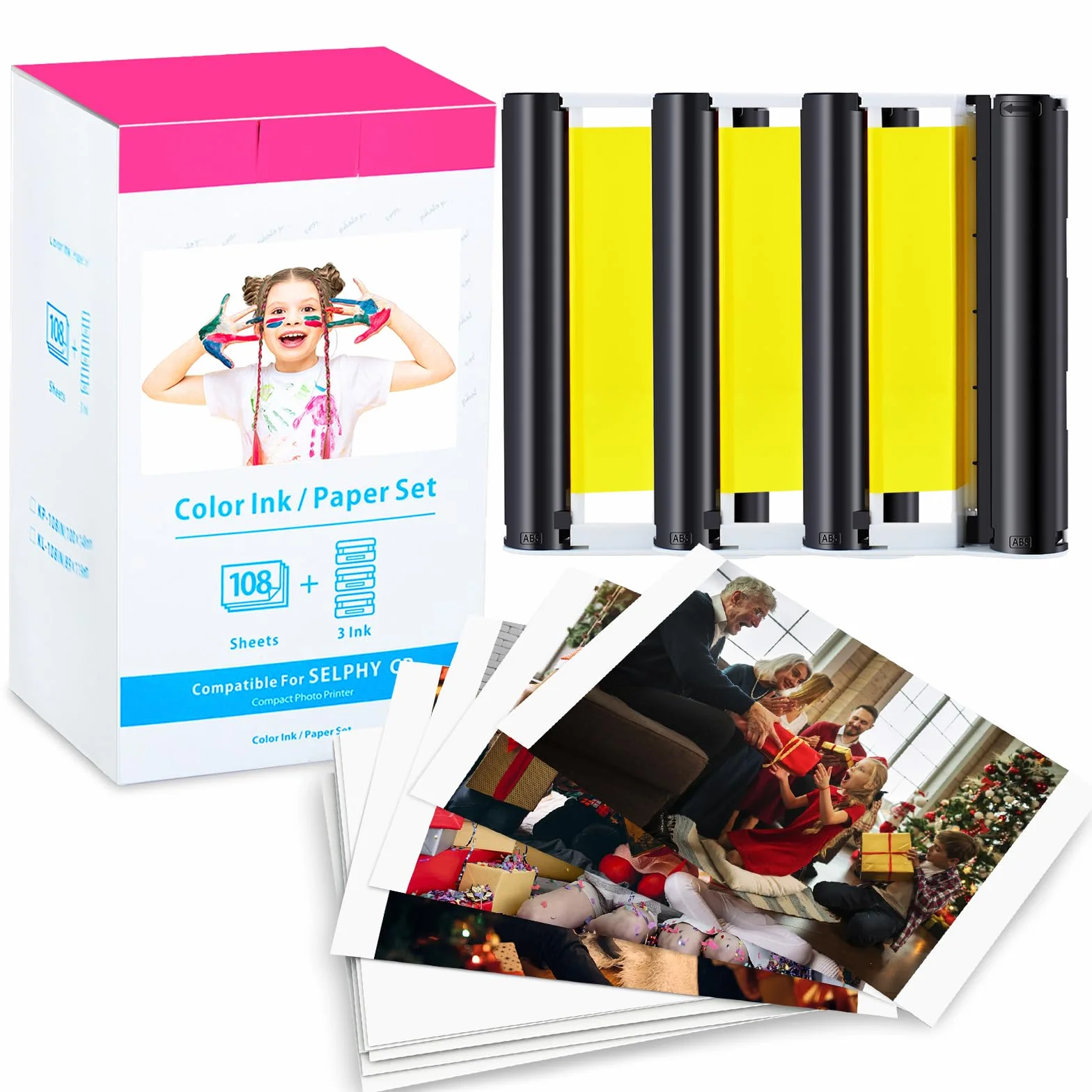 NineLeaf Papier photo Canon Selphy CP1300 CP1500 CP1200 CP1000 CP910 KP-108IN 3115B001 10x15cm 108 sztuk