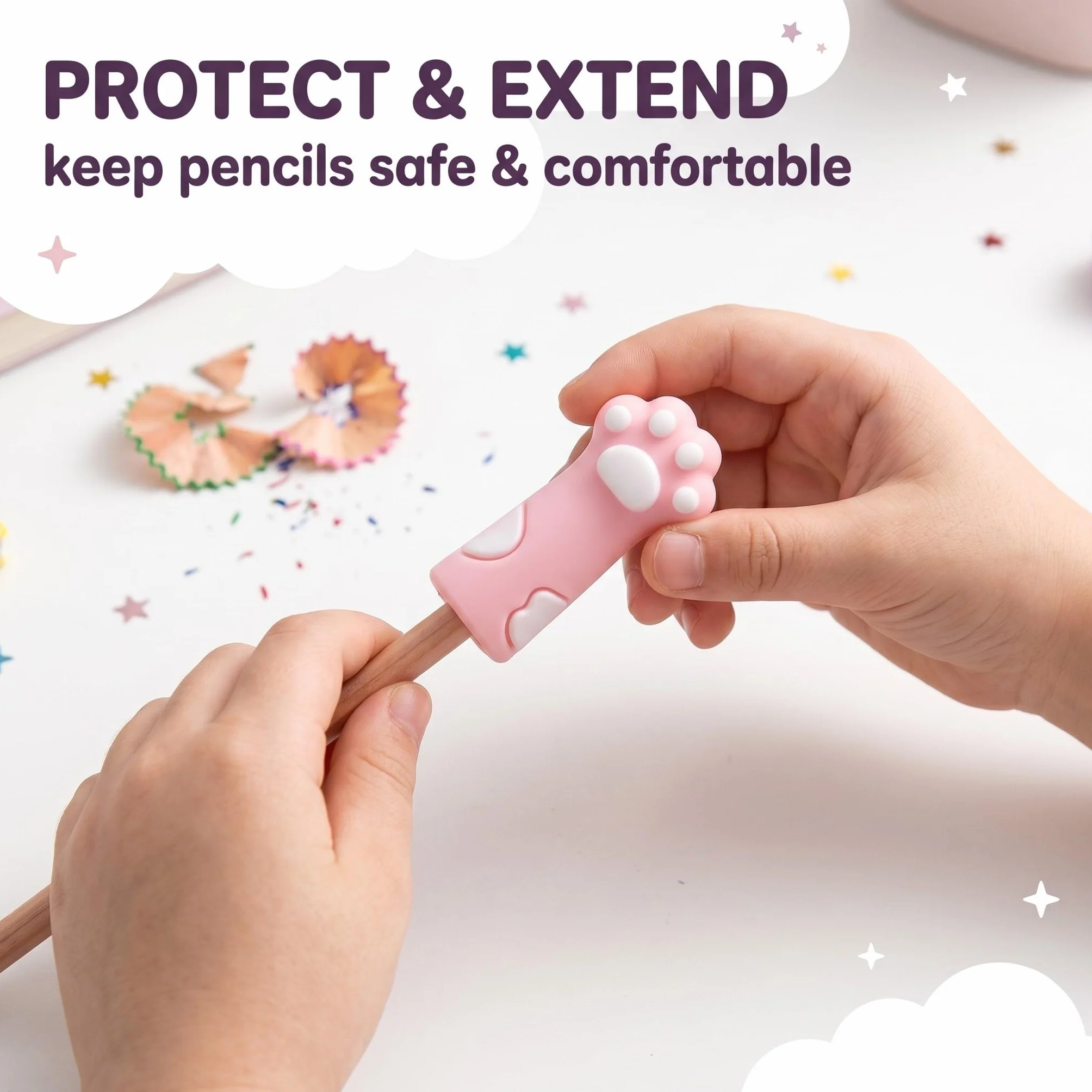Embouts de Crayon en Silicone, Crayon Empilable, Motifs Chat et Dinosaure, Capuchons de Protection pour Pointe de Stylo
