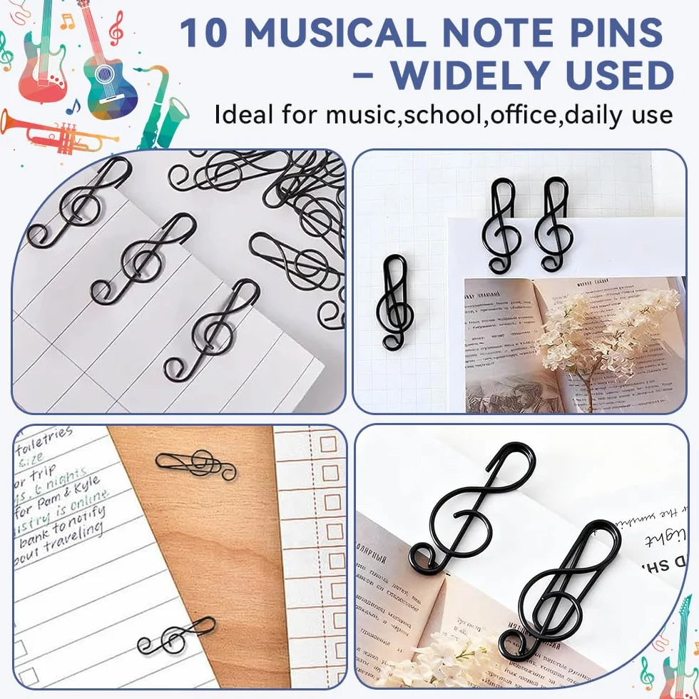 Classeur A4 pour Partitions de Musique avec 10 Pinces, 40 Pages, Étanche