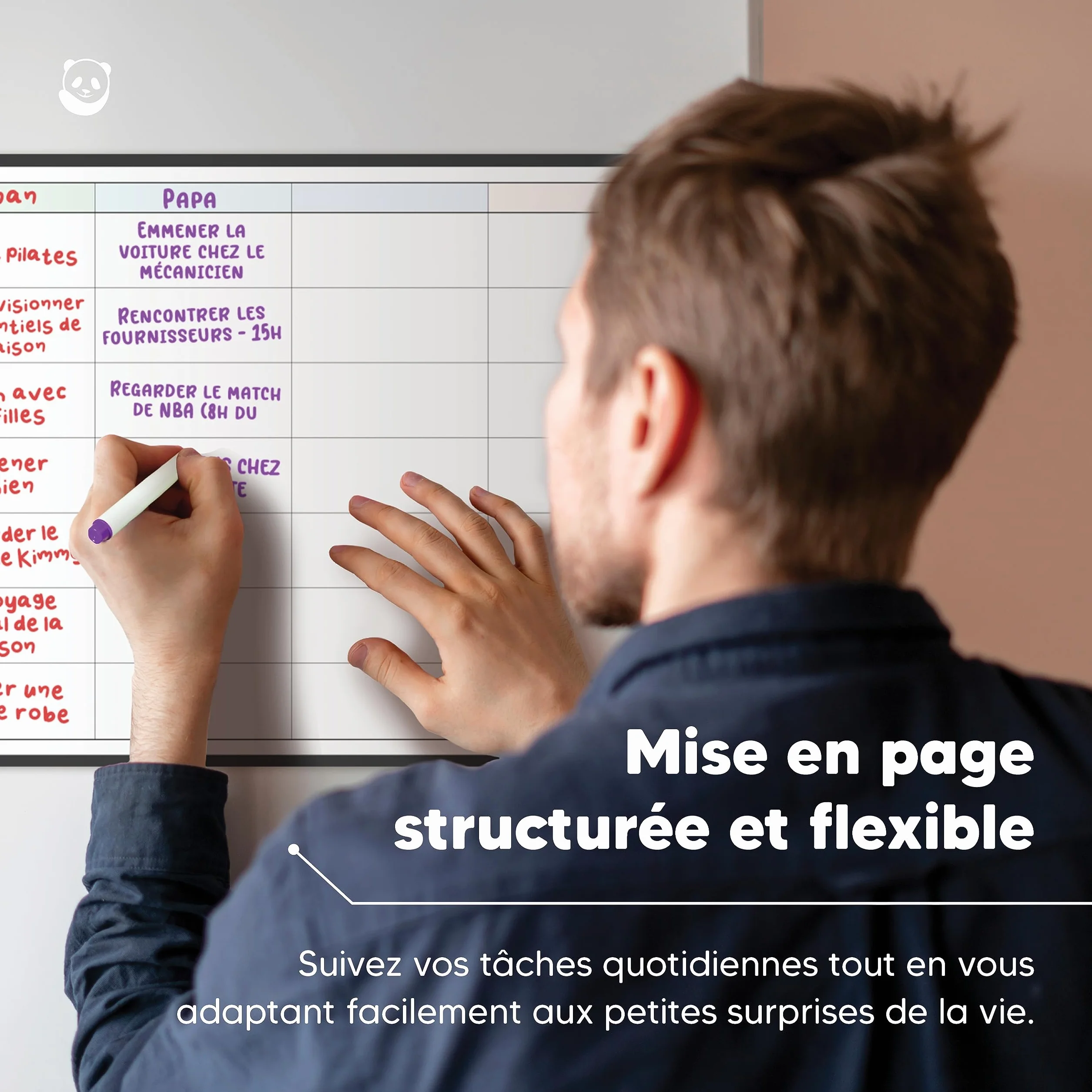 Smart Panda A3 Tableau Planificateur Magnétique Grand Calendrier Hebdomadaire Frigo Français