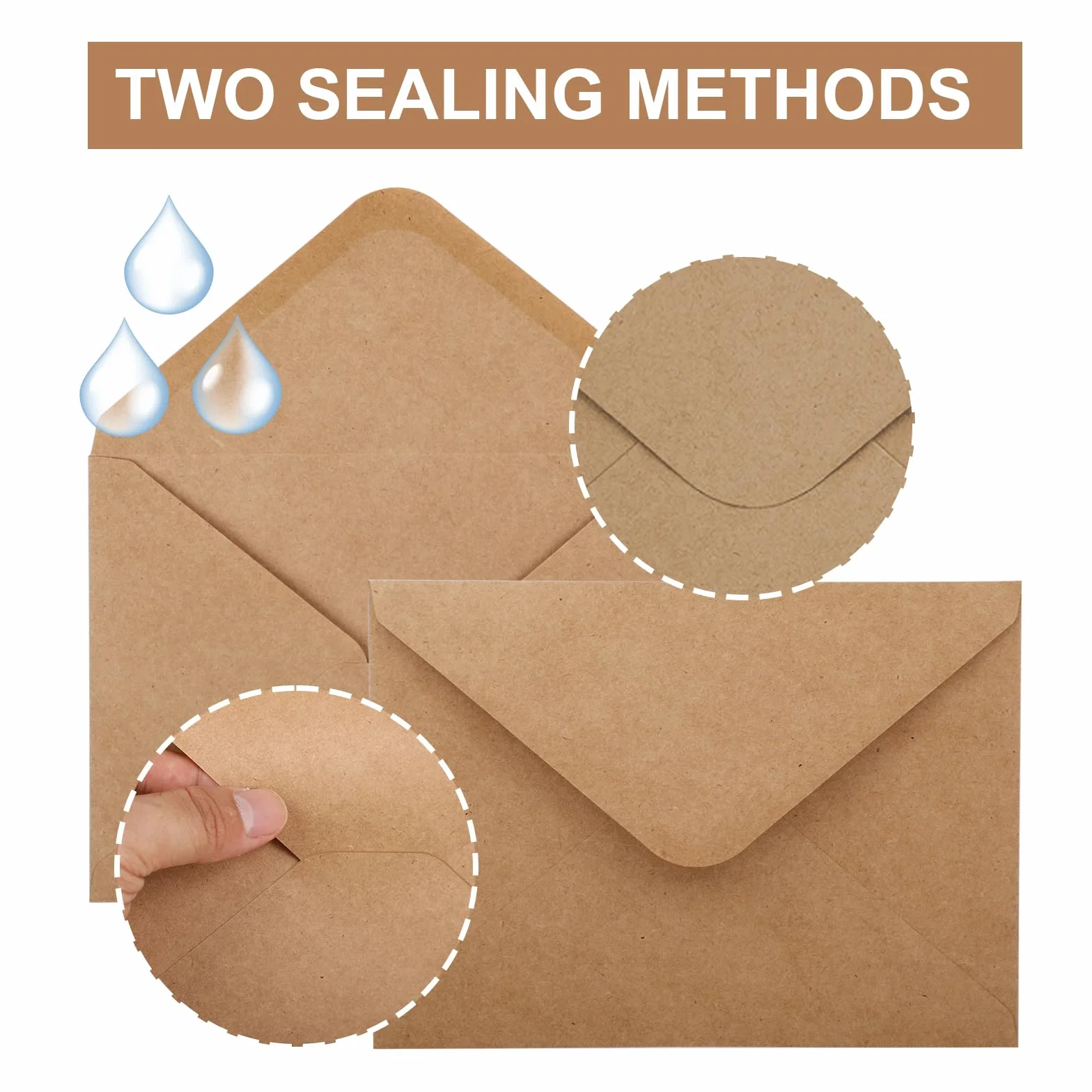 Enveloppes en Papier Kraft B6 13x18 120 g/m² Mariage Faire Part Lettres Cartes Invitations