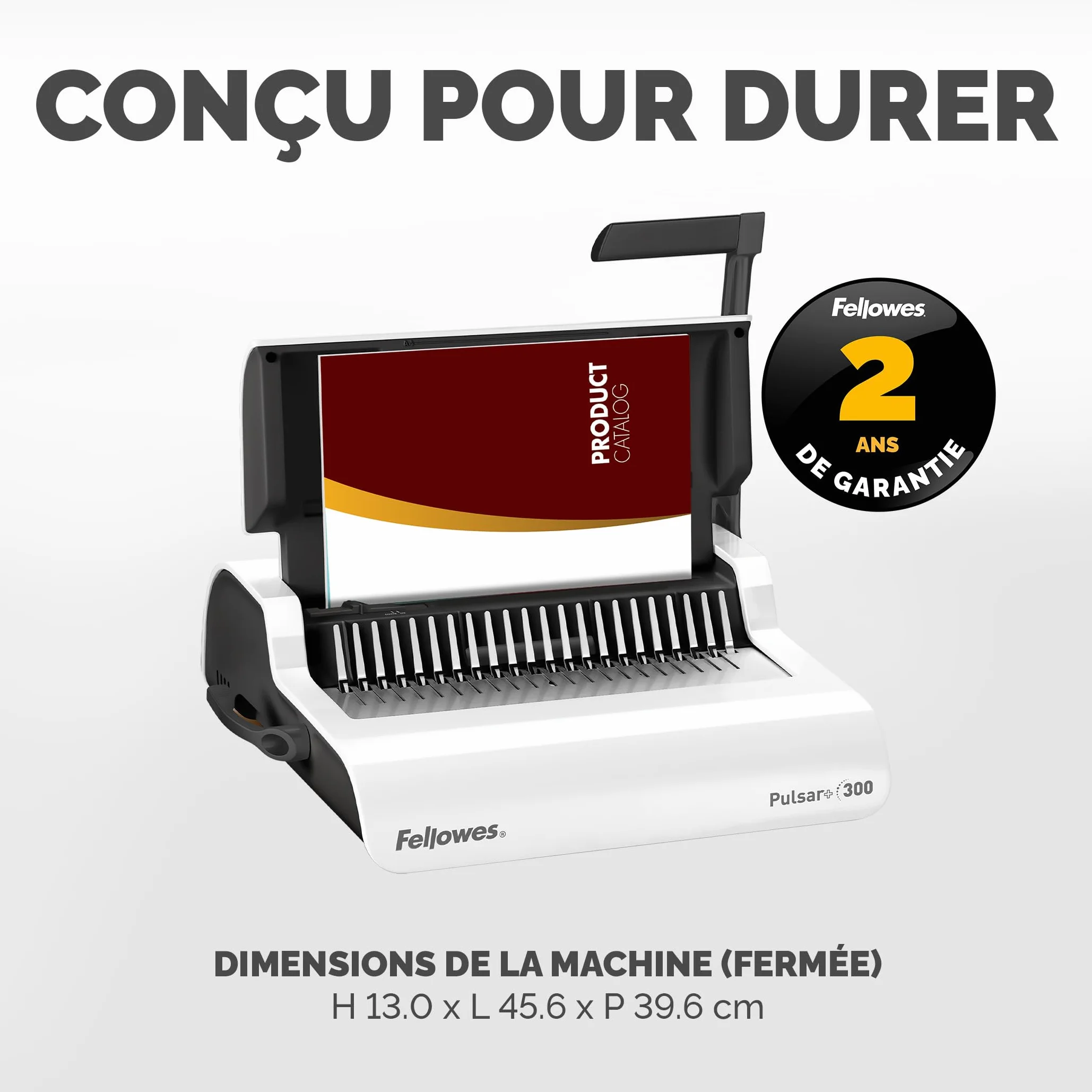 Fellowes Pulsar+ Perfore 20 feuilles A4 Relieuse manuelle à anneaux plastique 300 feuilles 10 couvertures