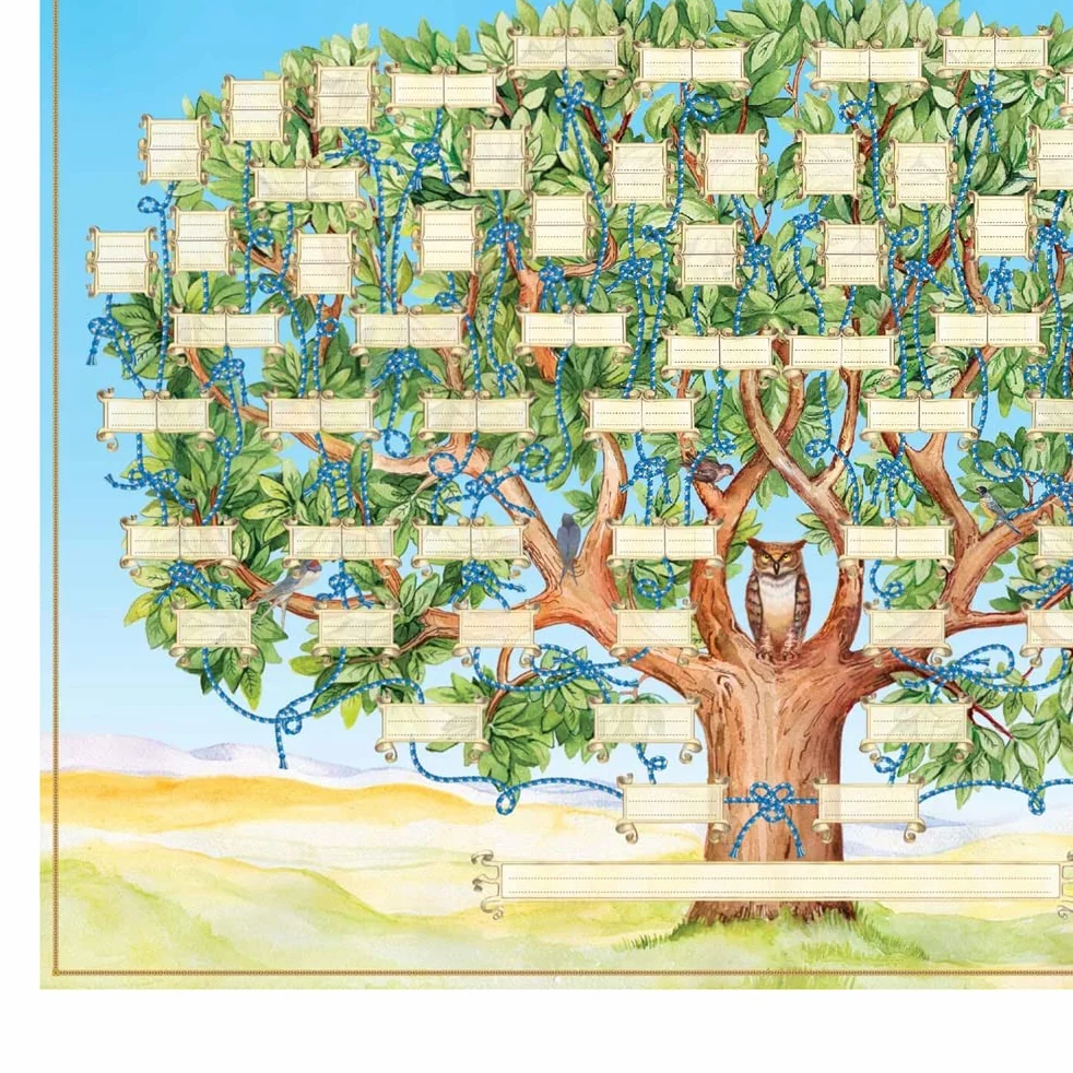 Tableau arbre généalogique Tianbi 6 générations à remplir
