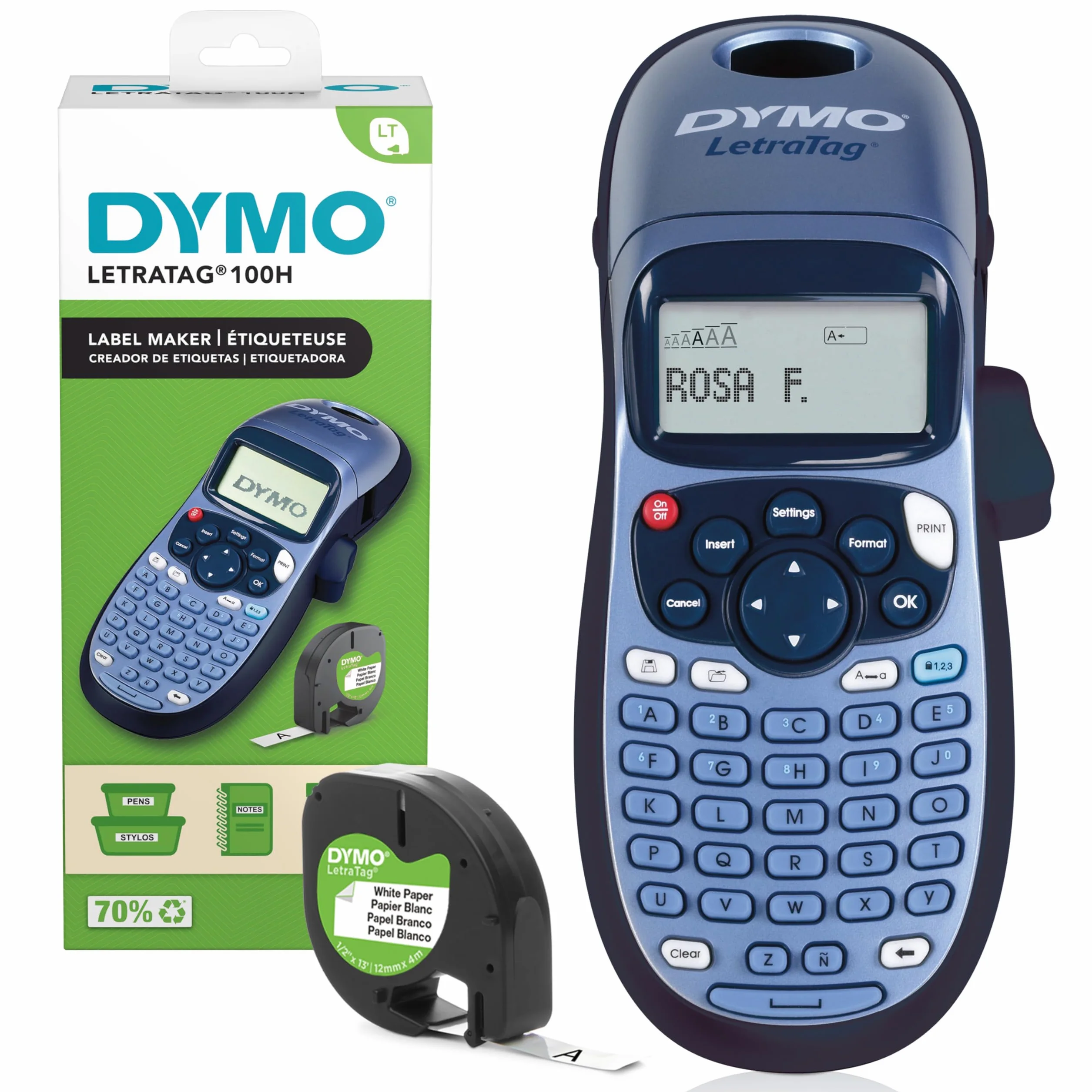 DYMO LetraTag LT-100H étiqueteuse portative imprimante d'étiquettes thermique sans encre clavier ABC