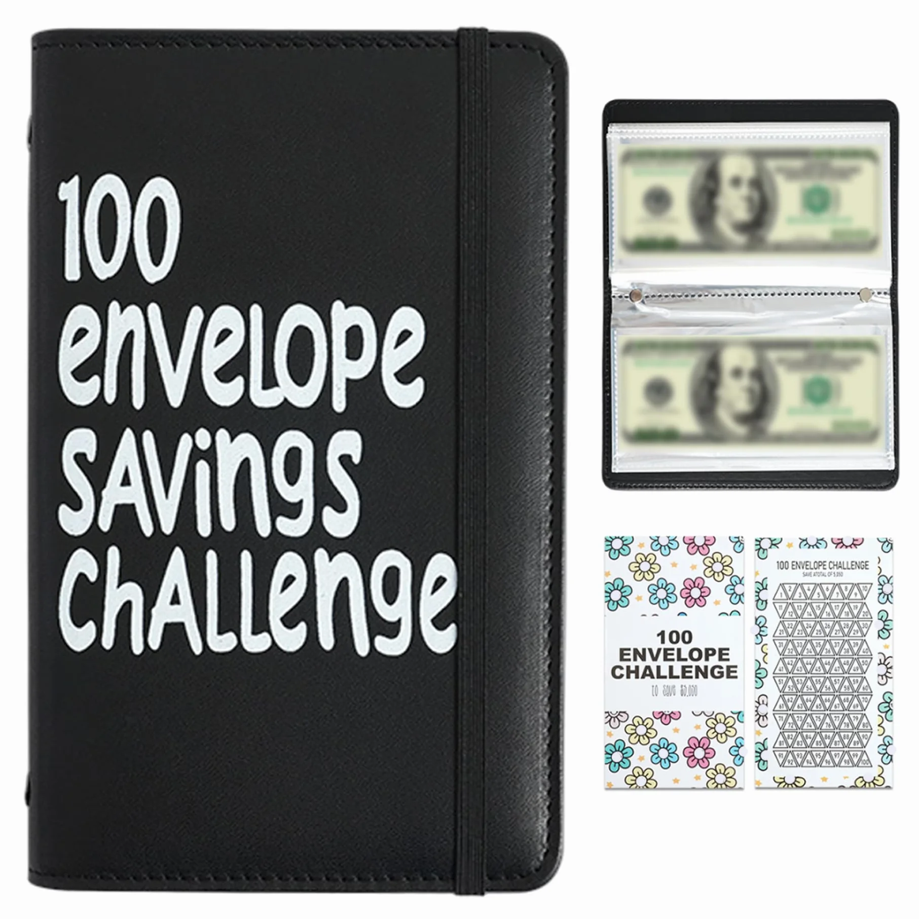Mini Livre Défis d'Épargne de 100 Enveloppes, Classeur Budgétaire pour Économiser l'Argent