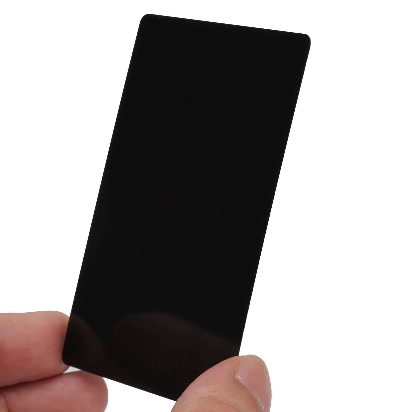 Cartes de visite en aluminium noir 8,6 x 5,4 cm 0,45 mm gravées au laser imperméable