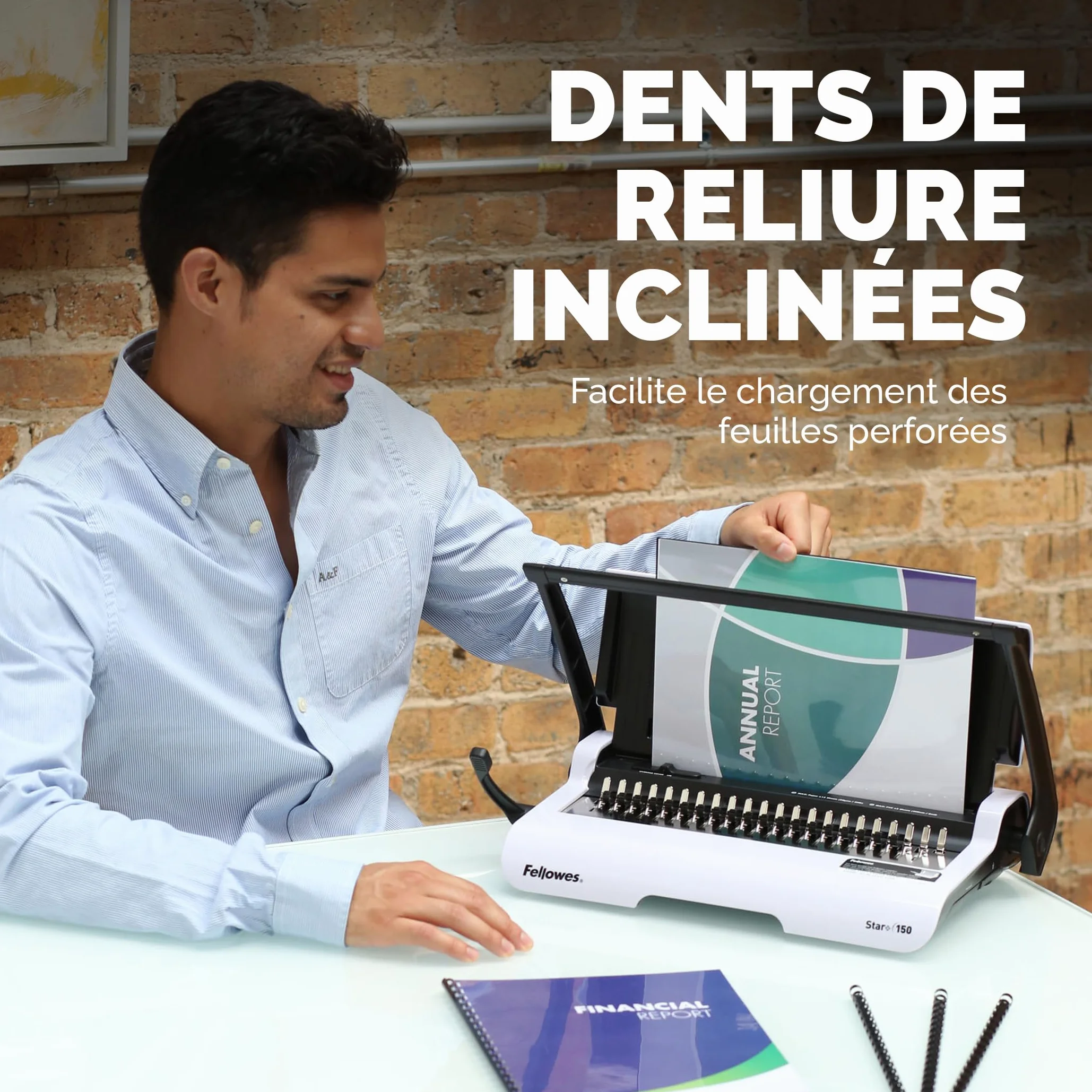 Fellowes Star+ Machine à relier A4 15 feuilles 150 feuilles anneaux plastique