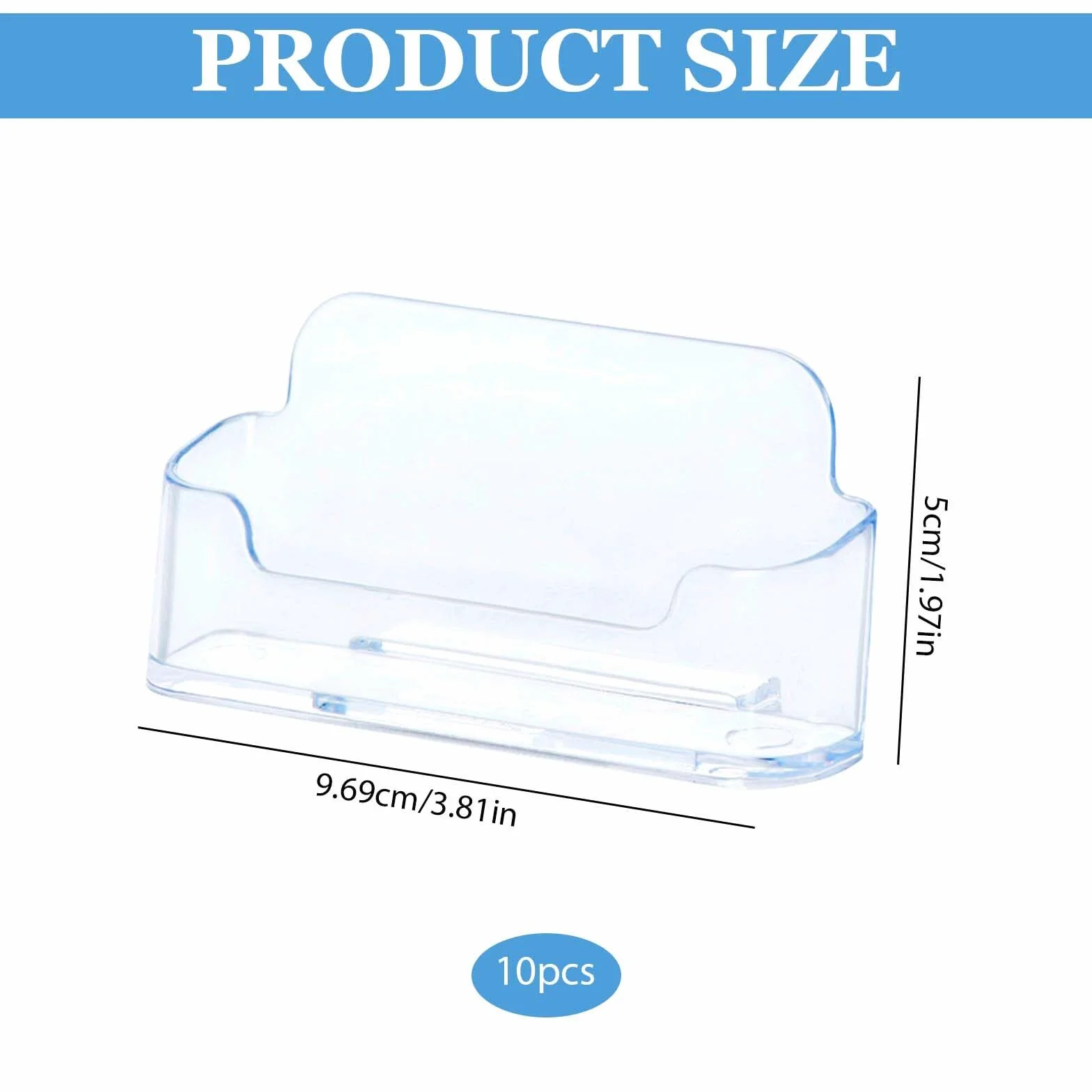 Lot de 10 Porte-Cartes de Visite en Acrylique Transparent - Support de Table pour Bureau