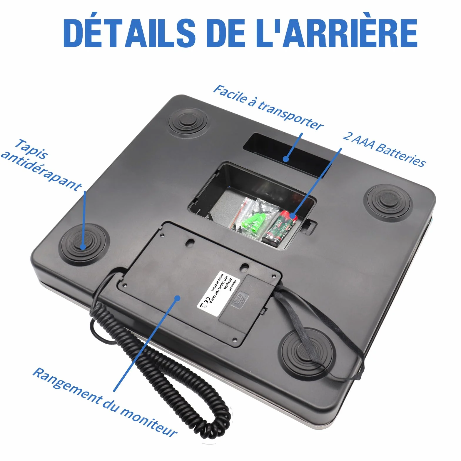 Balance Colis Numérique UNIWEIGH 200kg/10g, Acier Inoxydable avec Fonction Hold/Tare, Écran LCD