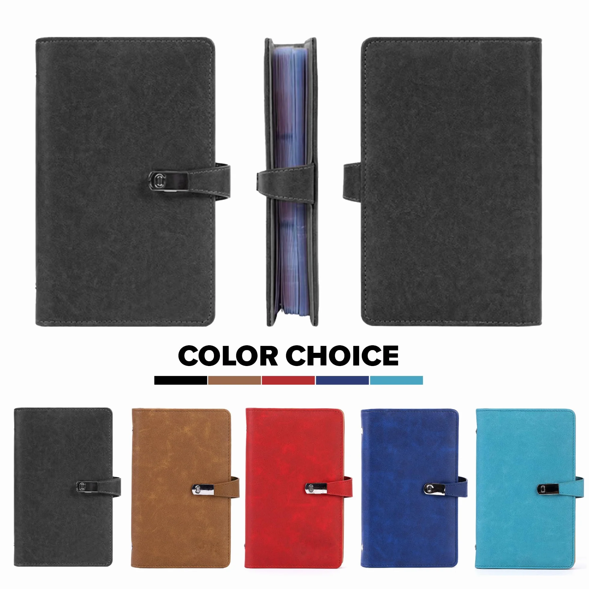 Porte Carte de Visite A6 Classeur Album Professionnel Range Pochette Marron