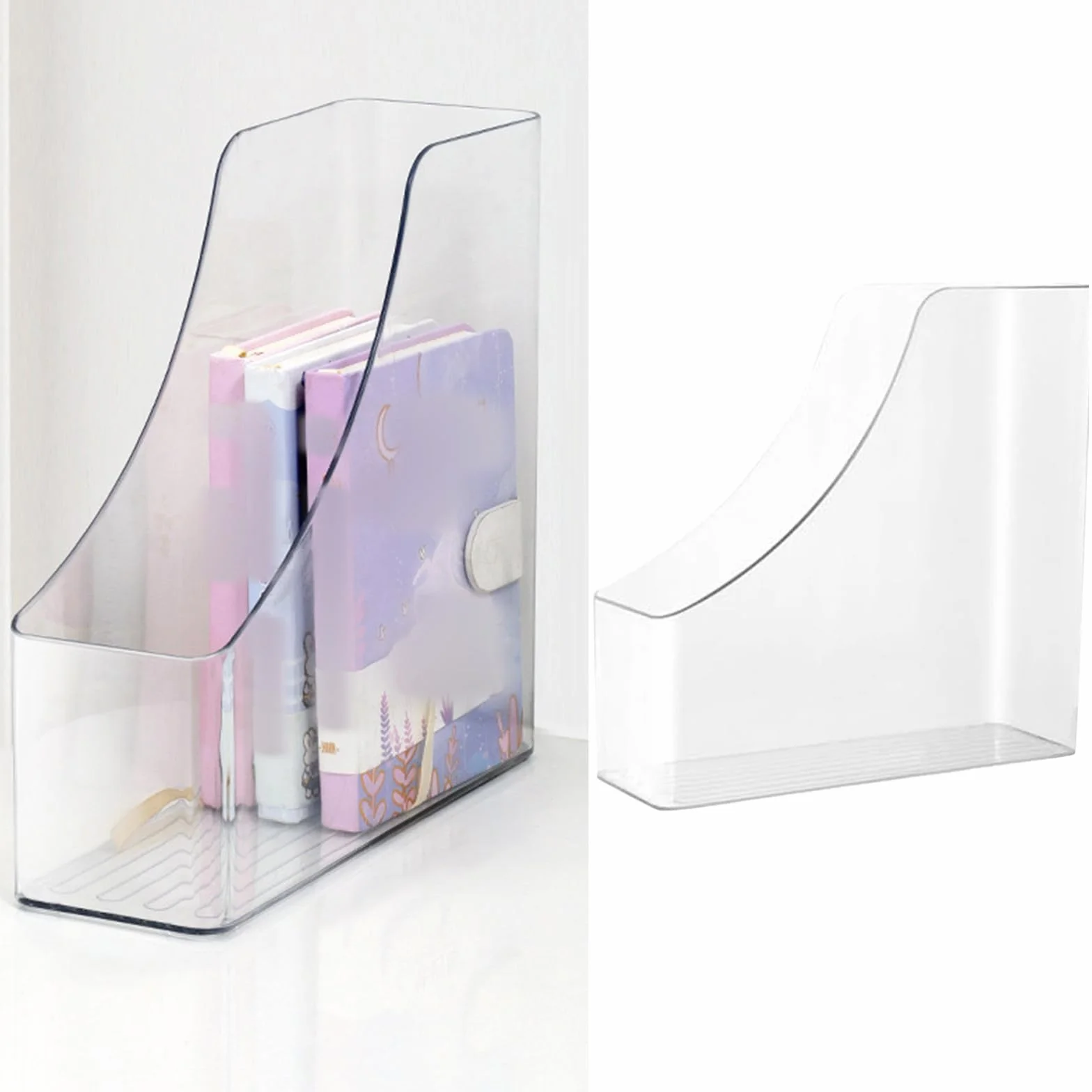 Porte-documents vertical en plastique transparent A4 Organiseur de documents Design acrylique 22.5x22.5cm