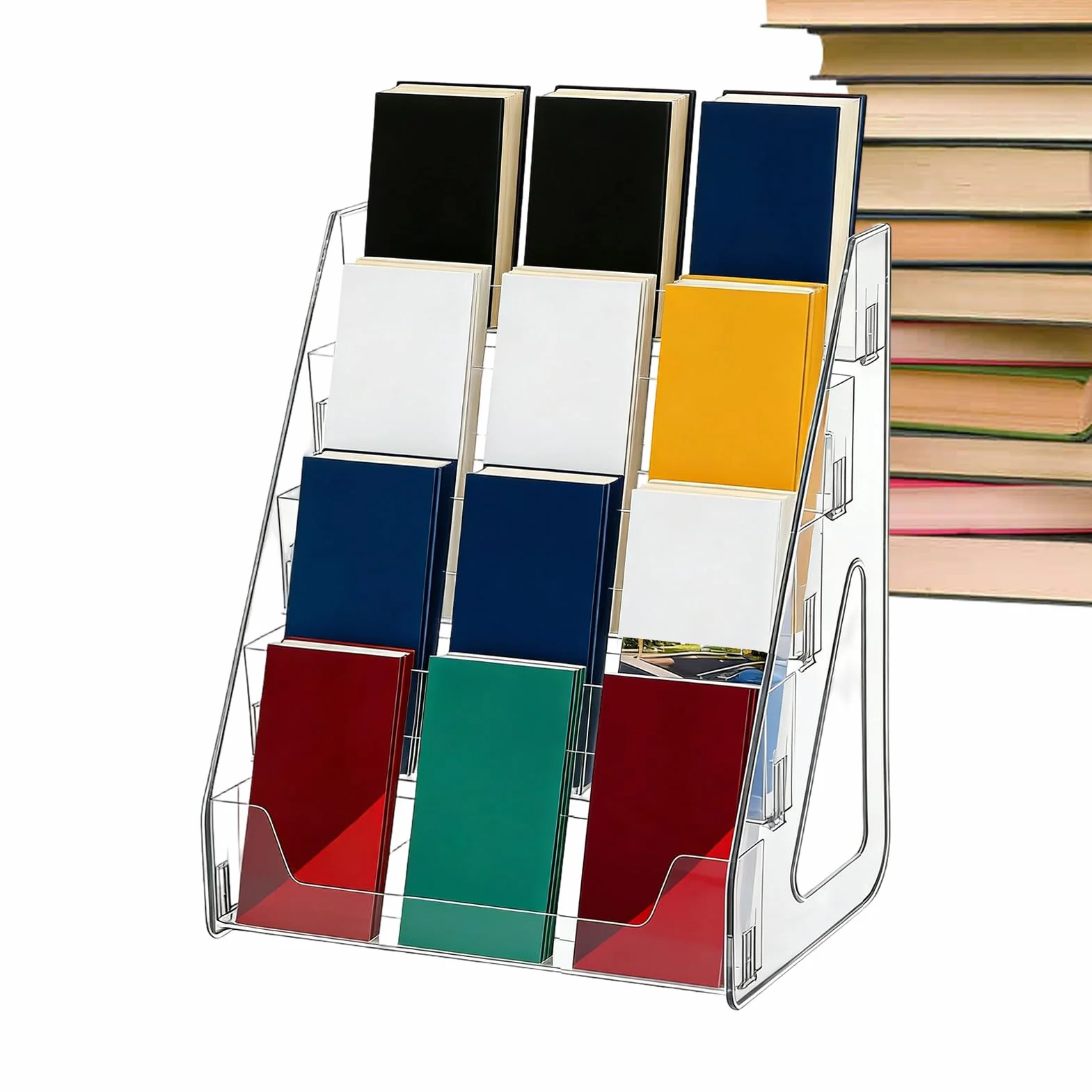 Présentoir à Brochures 5 Niveaux pour Catalogues et Documents - Support de Rangement pour Bureau École Restaurant