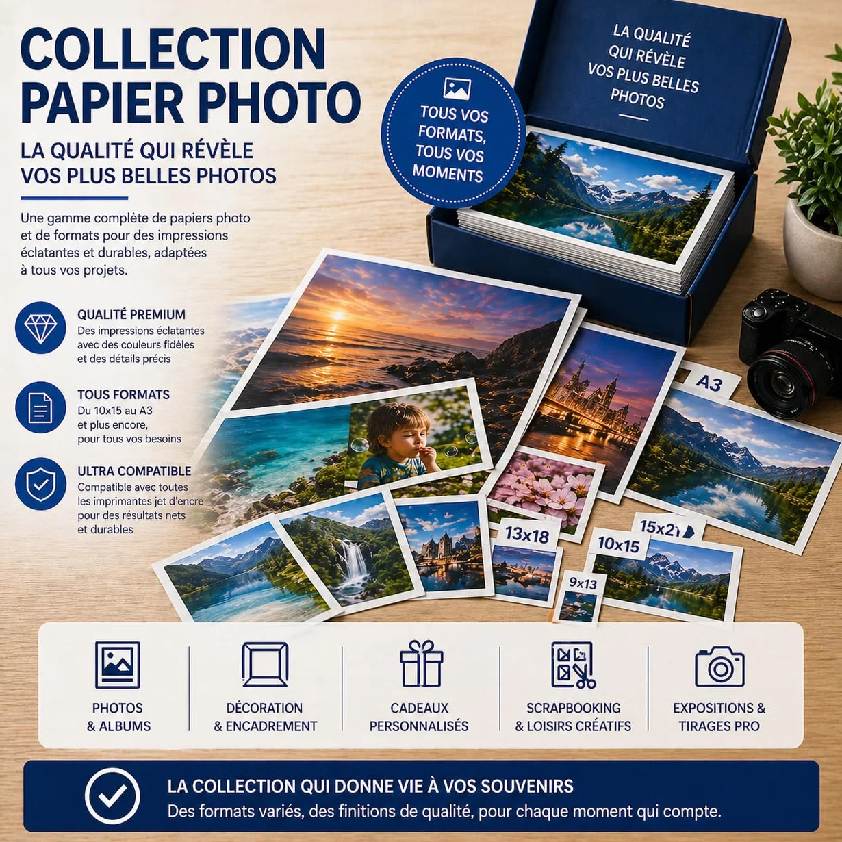 Papier Photo A4 Premium Effet Mat 235 g/m² 25 Feuilles