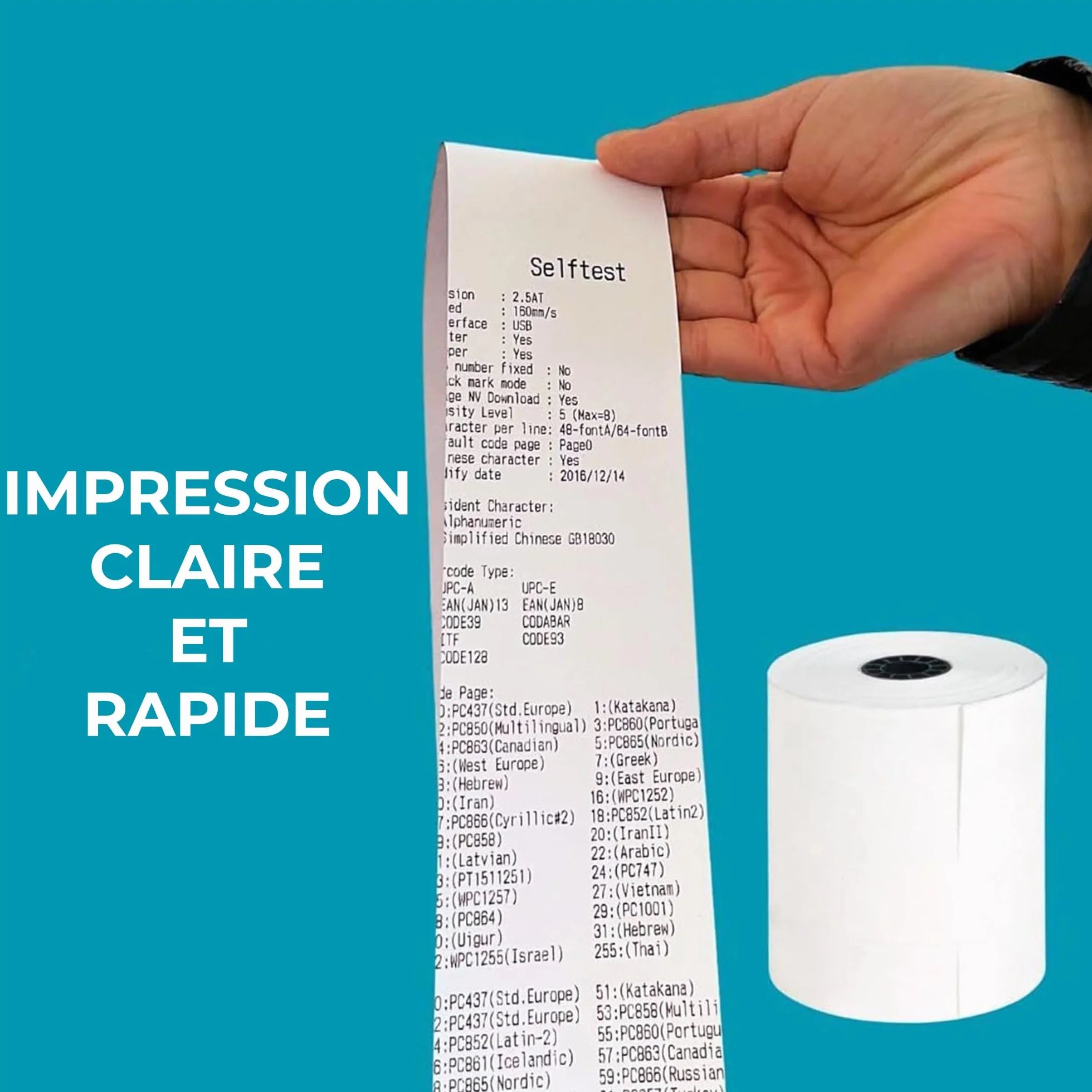 Double Dragon Papier Thermique Premium 80 x 80 mm Lot de 20 Rouleaux pour Tickets de Caisse