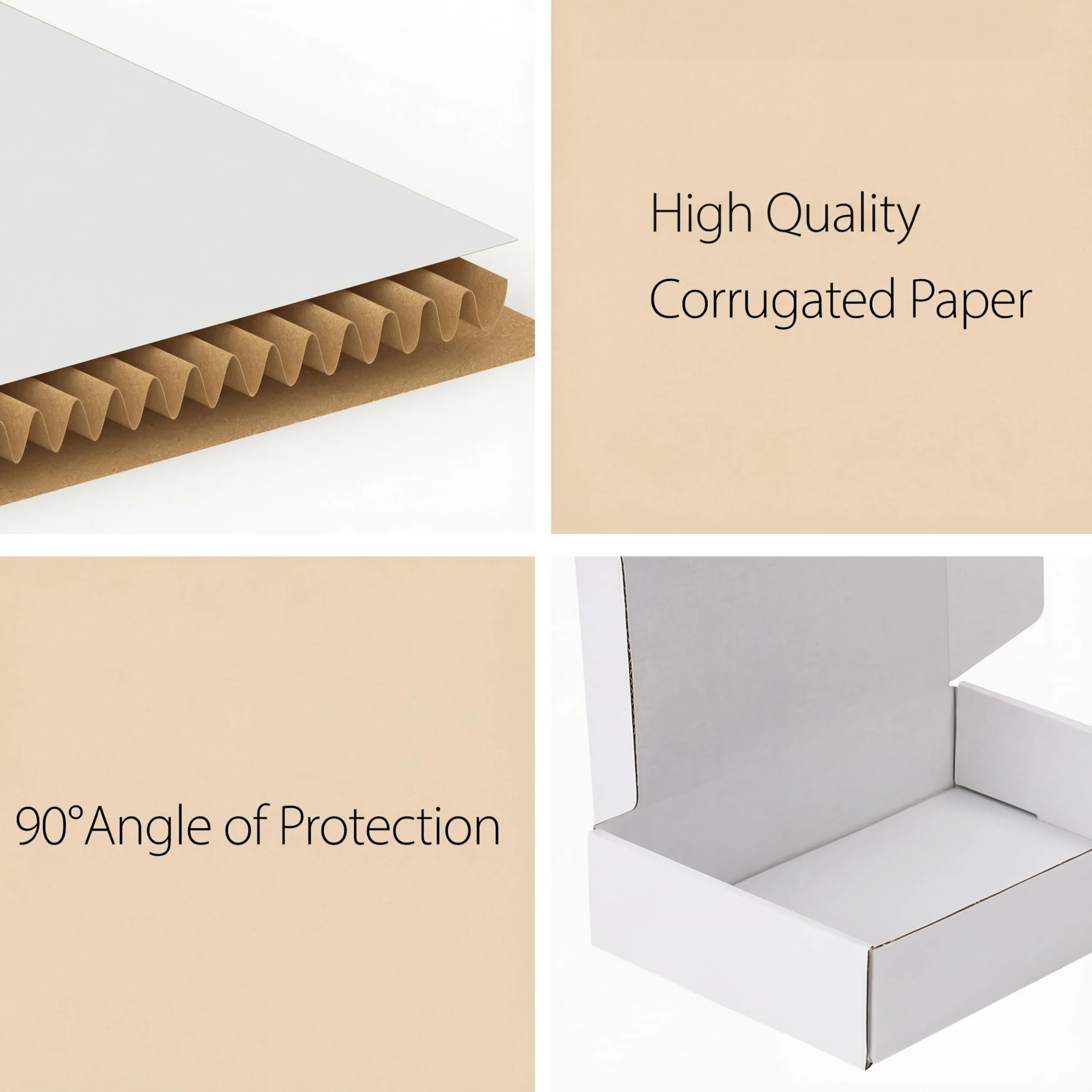 Carton Emballage Colis 30.5x22.9x5.1 cm 25 Boîtes Blanches d'Expédition avec Autocollants