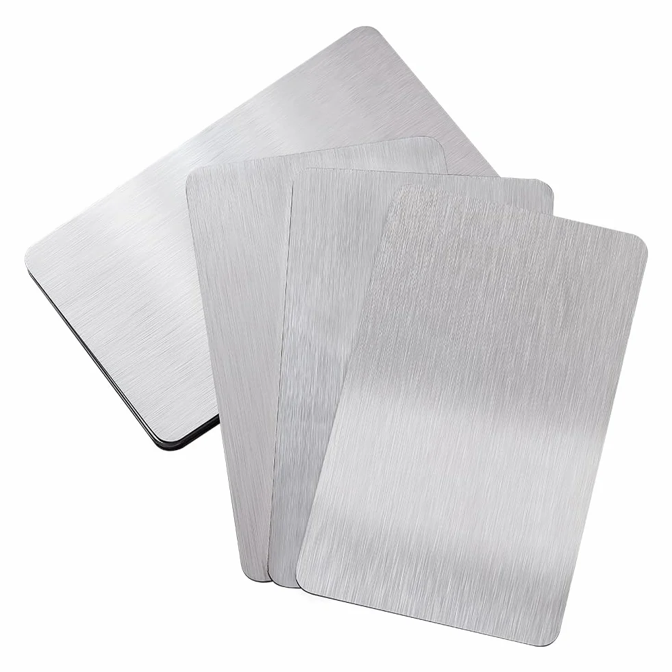 Cartes de Visite en Métal Acier Inoxydable 1mm 10x6cm NBEADS 10 Pièces