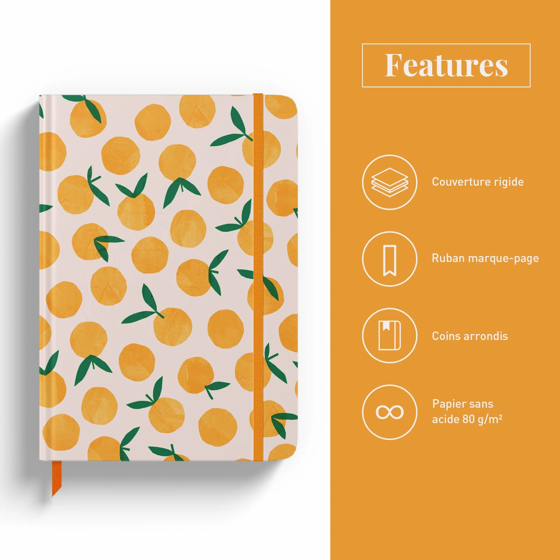 Rileys & Co Carnet Pointillé Citron 20,3 x 15,2 cm Couverture Rigide 240 Pages Bullet Journal Dotted Papier 80 g/m²
