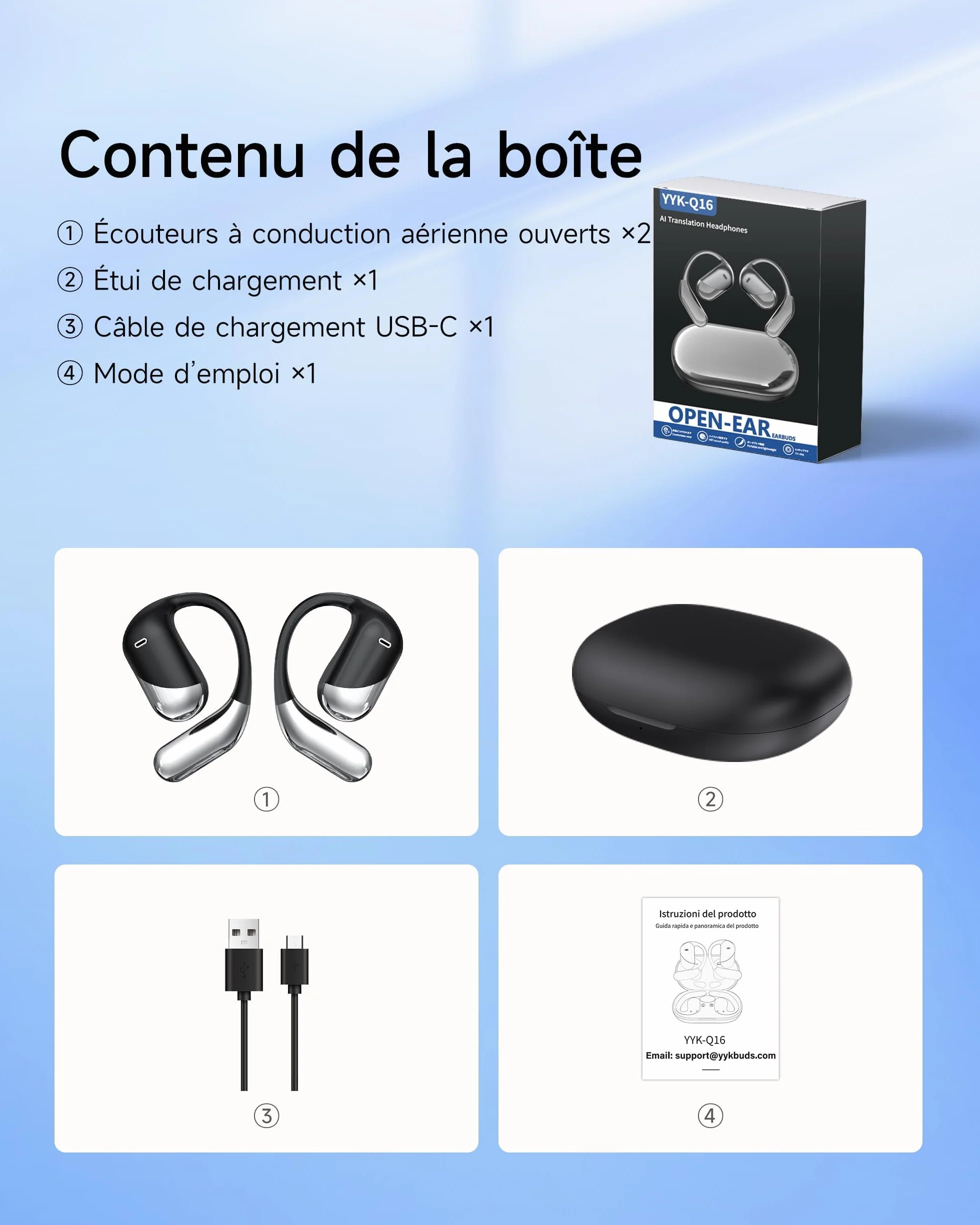 Paekole Écouteurs Traducteurs sans Fil Bluetooth 6.1, 198 Langues, Autonomie 80h