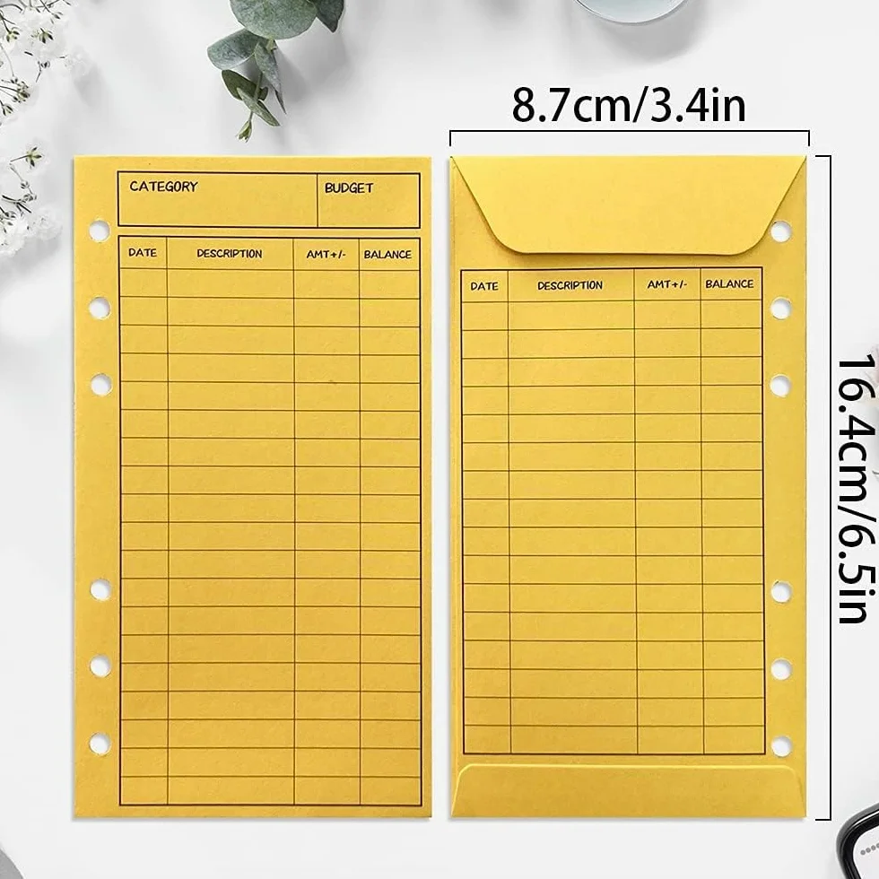 Lot de 12 enveloppes de budget colorées avec trou perforé, système épais pour économiser de l'argent, suivi des dépenses