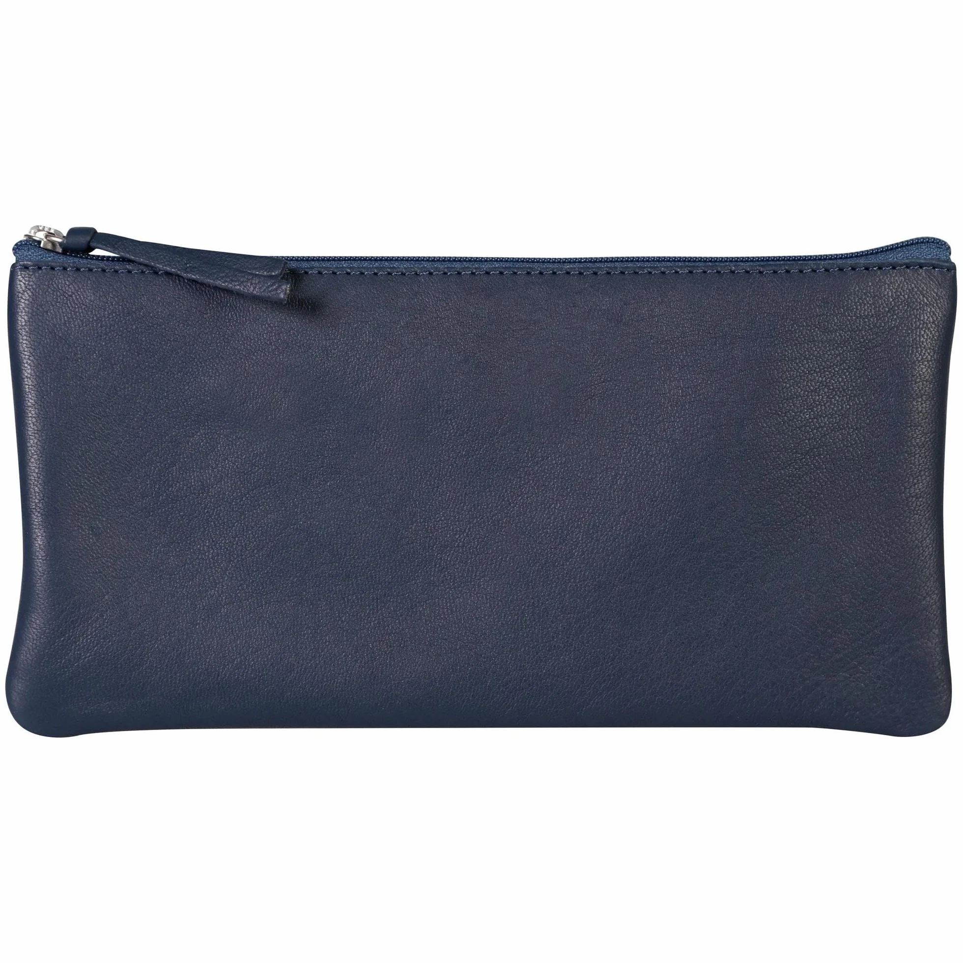 Clairefontaine Trousse Scolaire Plate Bleu foncé 22x11 cm Véritable Cuir d'Agneau Fourniture Scolaire