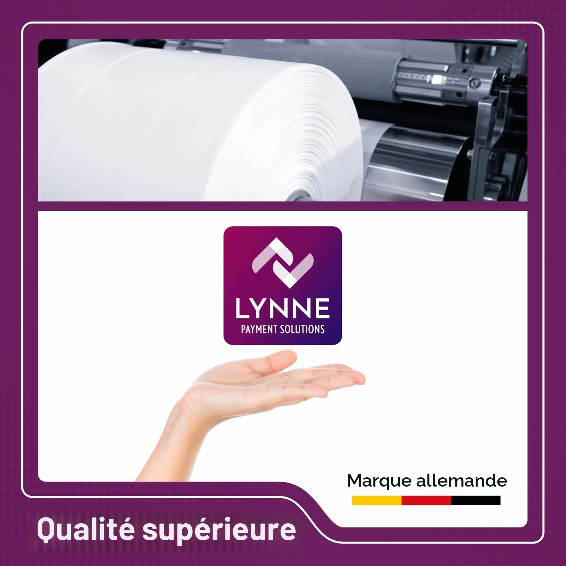 Rouleau TPE Carte Bancaire 57x40x12 Bobine papier thermique 57mm x 18m x 12mm sans BPA