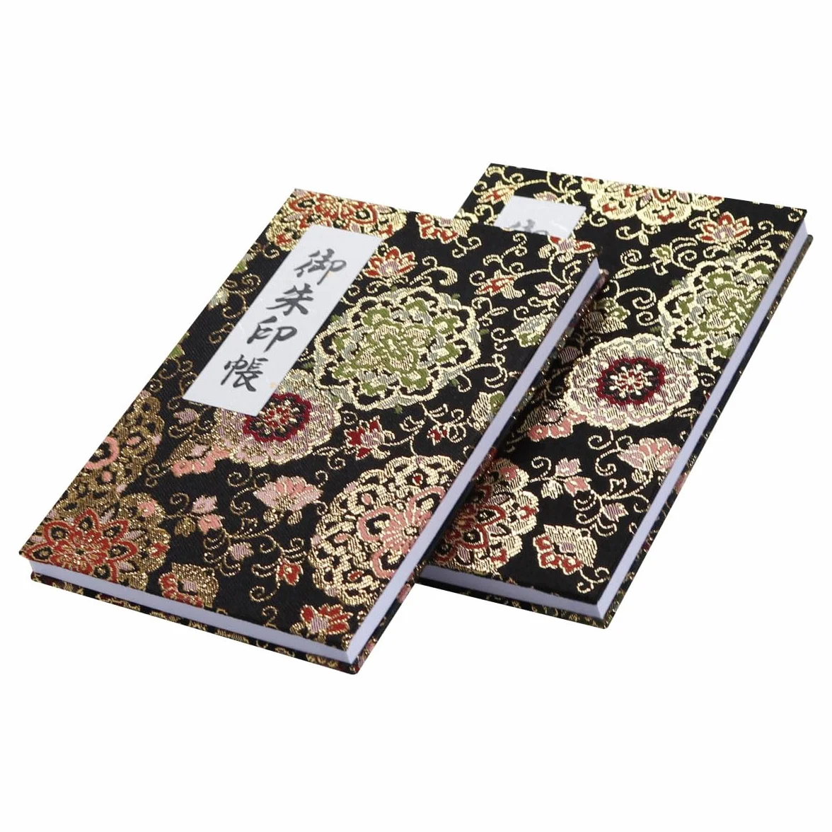 Goshuin-cho Livre de Pèlerinage Japonais Couverture Protection Noir 40 Pages Brocade 16,3 cm x 11,2 cm