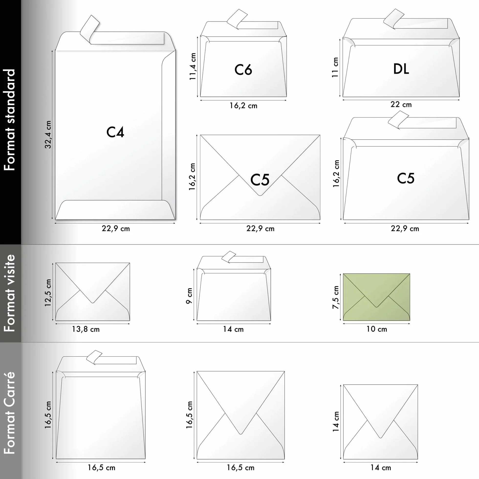 Clairefontaine 5530C Enveloppes Mini Format 7,5x10cm Rose Dragée 120g/m² Fermeture gommée Papier Lisse